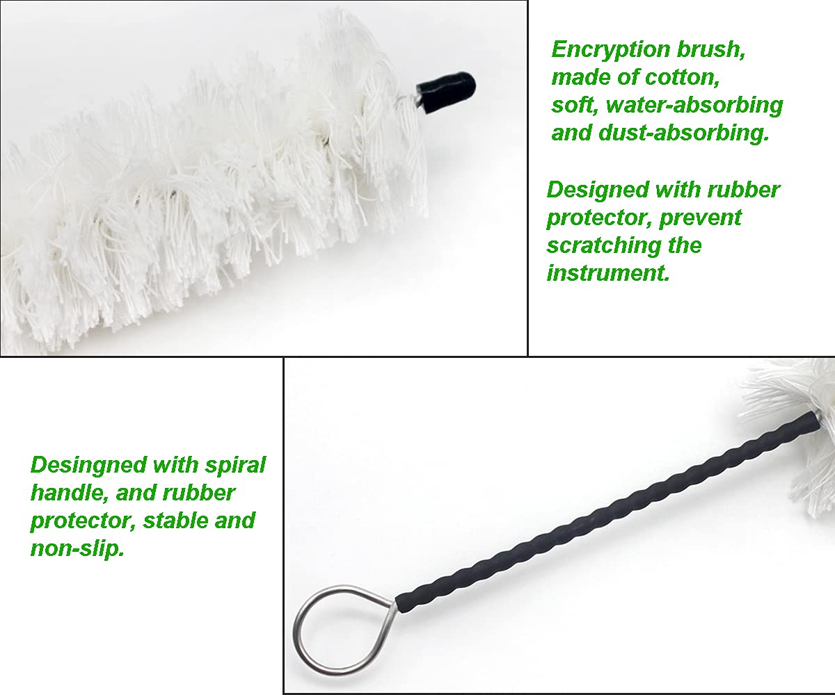 10-Piece Flute Cleaning Brush Kit with Cotton Swabs - Gentle & Effective Instrument Care for Woodwind & Brass Maintenance