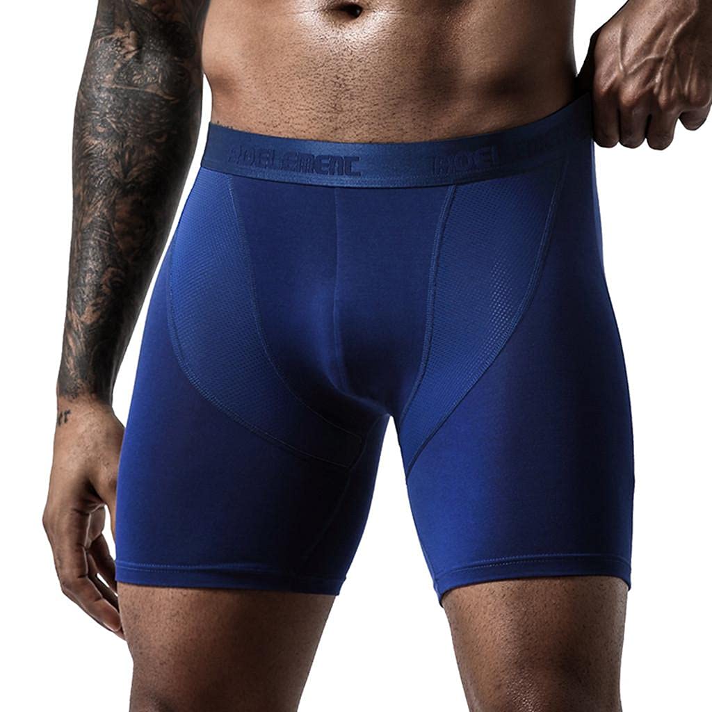 Breathable Quick-Dry Elastic Sports Underwear for Men - Slim Fit Long Boxer Briefs for Running, Gym & Everyday Comfort