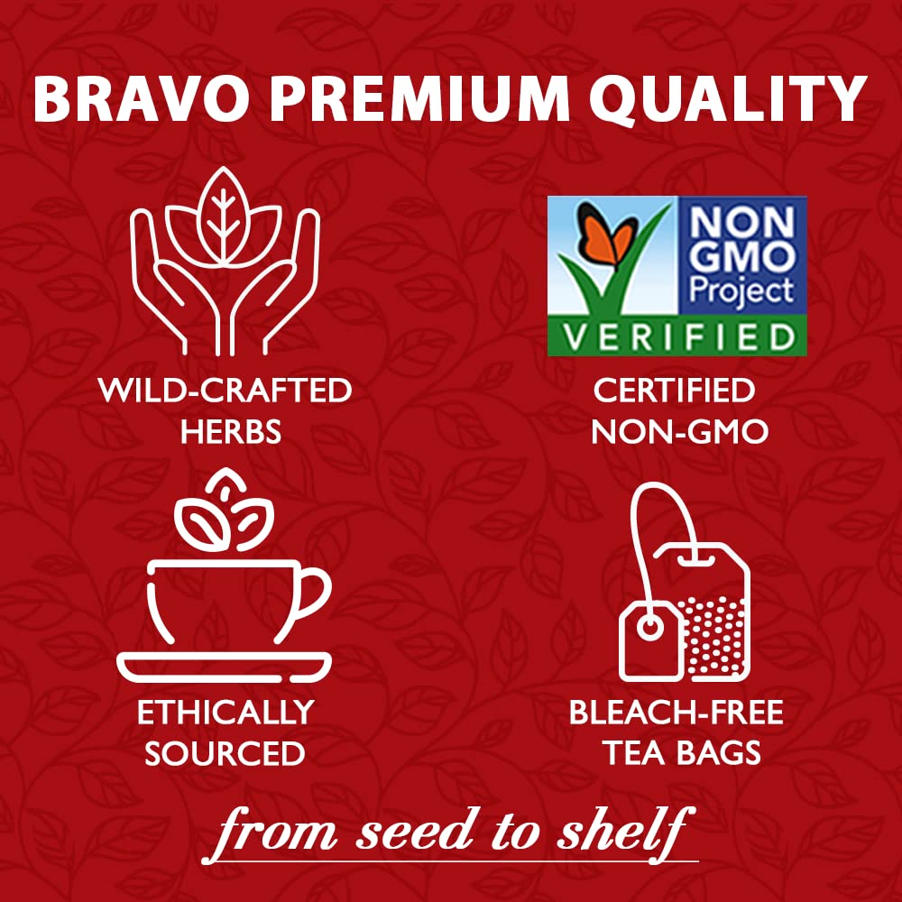 Bravo Tea Absolute Schisandra Berry Herbal Tea - Caffeine Free, 20 Tea Bags - Organic Wellness Drink for Stress Relief & Immune Support - Perfect for Relaxation, Detox & Daily Wellness Routine
