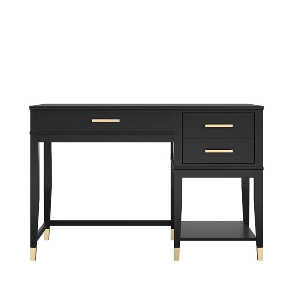 CosmoLiving by Cosmopolitan Westerleigh Lift-Top Computer Desk - Black, Modern Home Office Desk with Adjustable Height for Laptops & Workstations, Perfect for Small Spaces & Remote Work