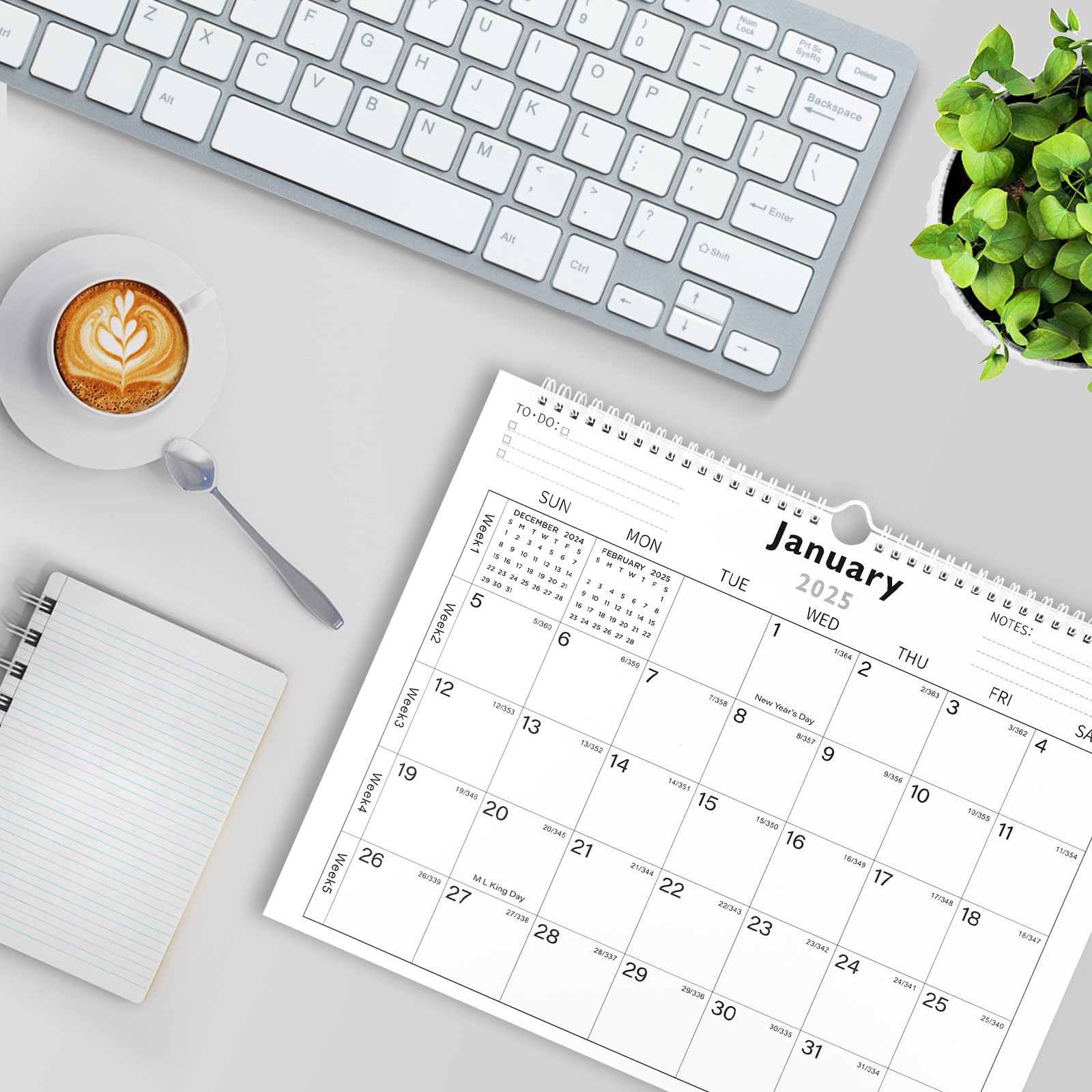 2025-2026 Wall Calendar with Julian Dates | 18-Month Planner from January 2025 to June 2026 | 14.7 x 11.5 Inch Thick Paper Monthly Calendar | Perfect for Office, Home & School Planning | Great Holiday Gift for Christmas & New Year