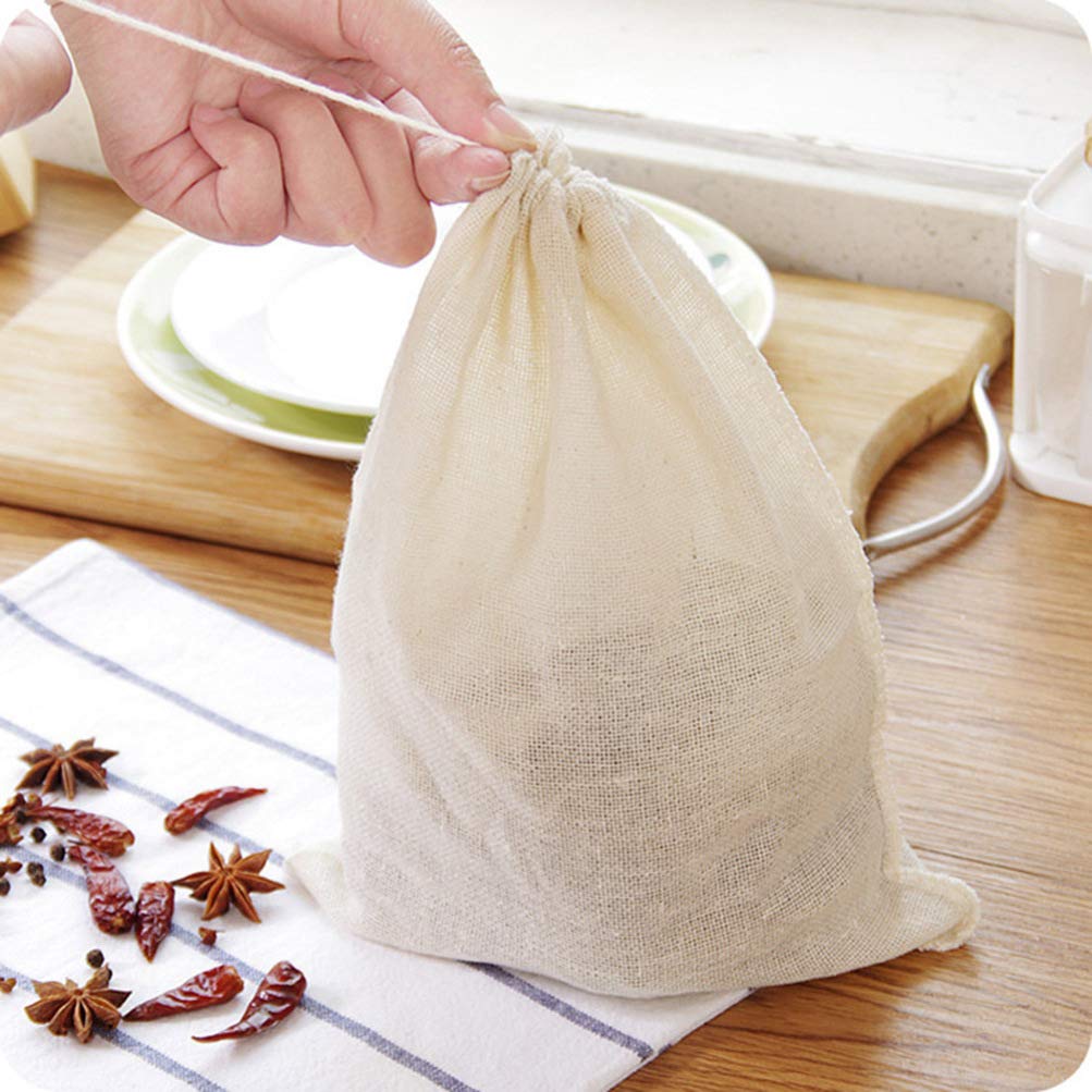 Premium YARDWE 50-Pack Nut Milk Bag - Ultra Strong Cold Brew & Tea Infuser Bags for Almond Milk, Herbal Tea, Coffee Filtering - Reusable Kitchen Supplies for Home Brewing & Cooking