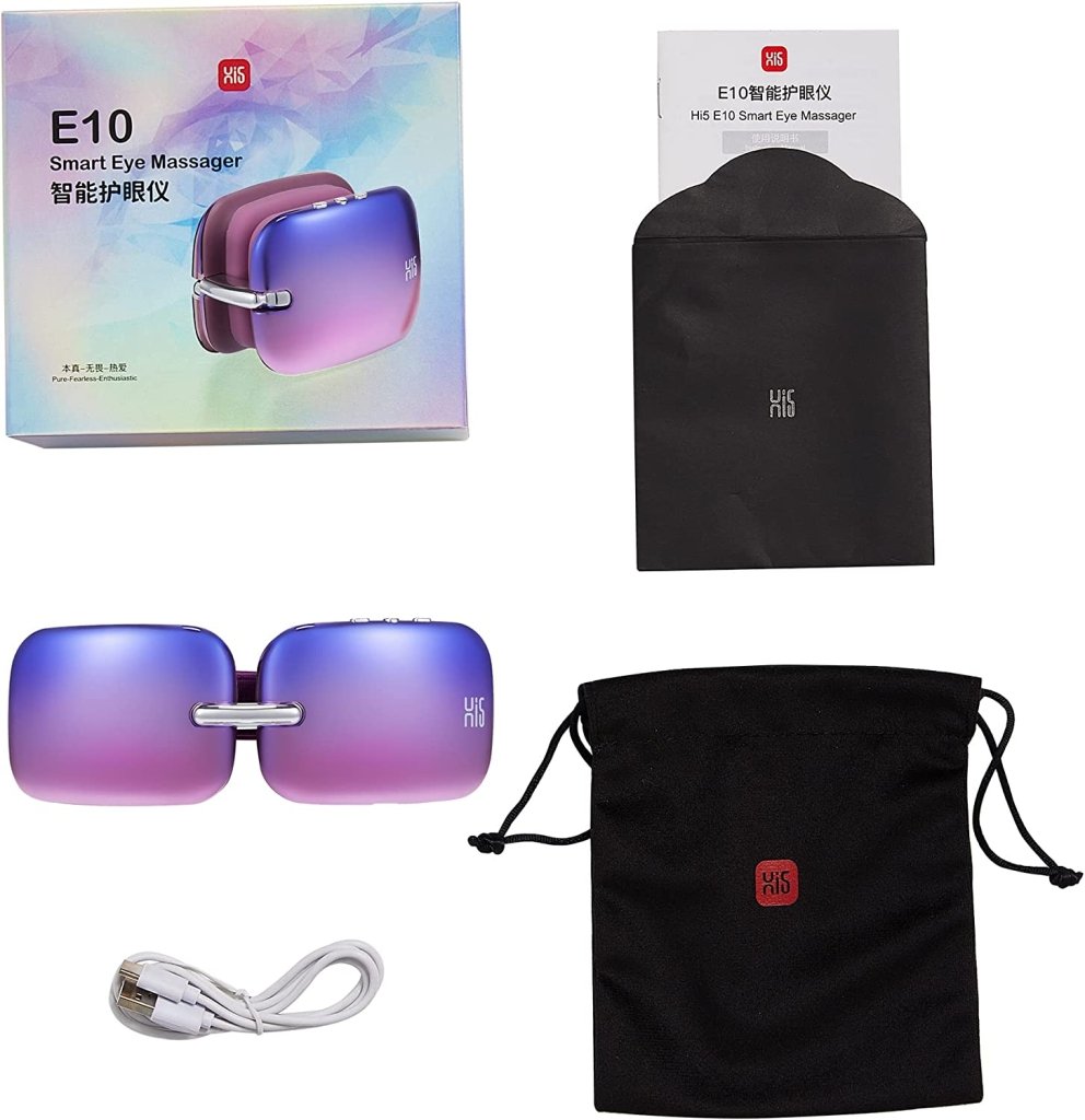 E10 Electric Smart Eye Massager with Heating System - Relieve Eye Strain & Fatigue - Perfect for Office Workers, Gamers & Travelers