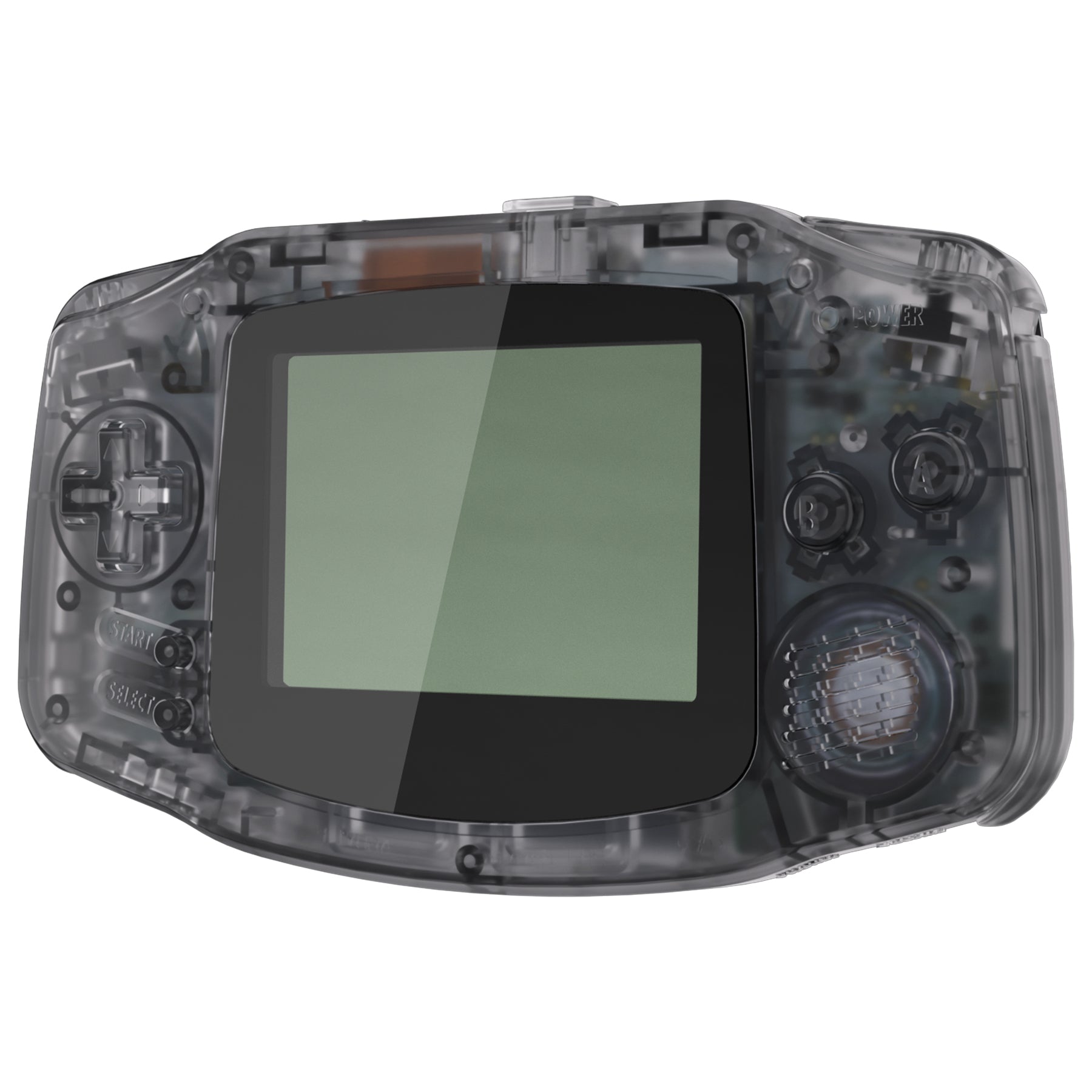 eXtremeRate Clear Black GBA Replacement Shell Full Housing with Buttons & White Screen Lens for Gameboy Advance - Compatible with IPS & Standard LCD Screens (Console Not Included) - Perfect for DIY Gameboy Mods & Retro Gaming Enthusiasts