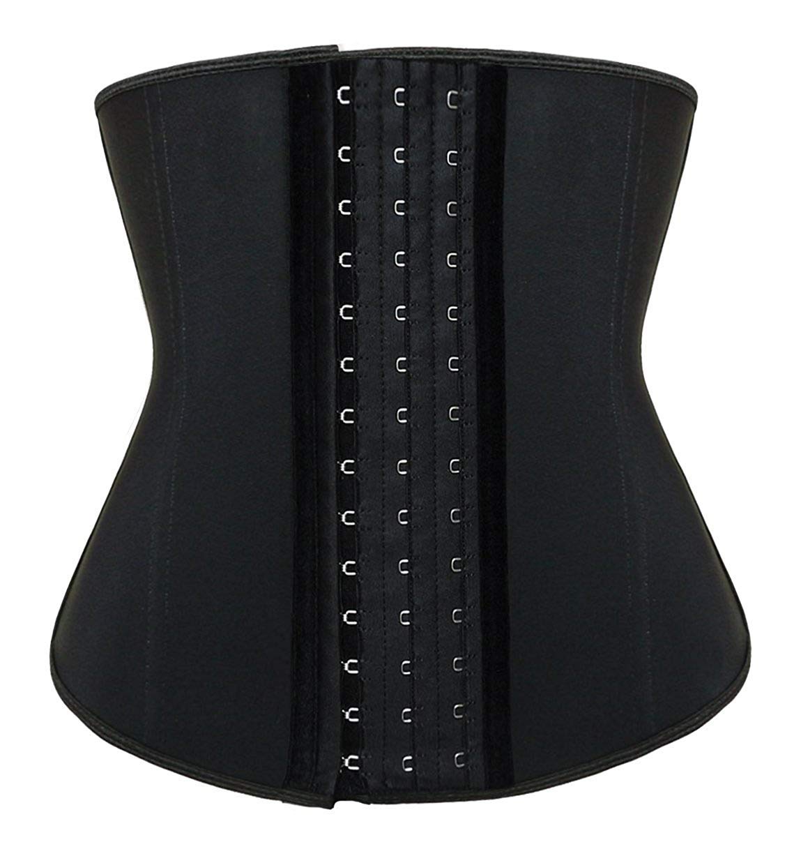ANGOOL Women's Latex Waist Trainer Corset - Adjustable 3 Hook & Eye Closure for Workout, Training & Waist Cincher - Perfect for Gym, Postpartum Recovery & Body Shaping