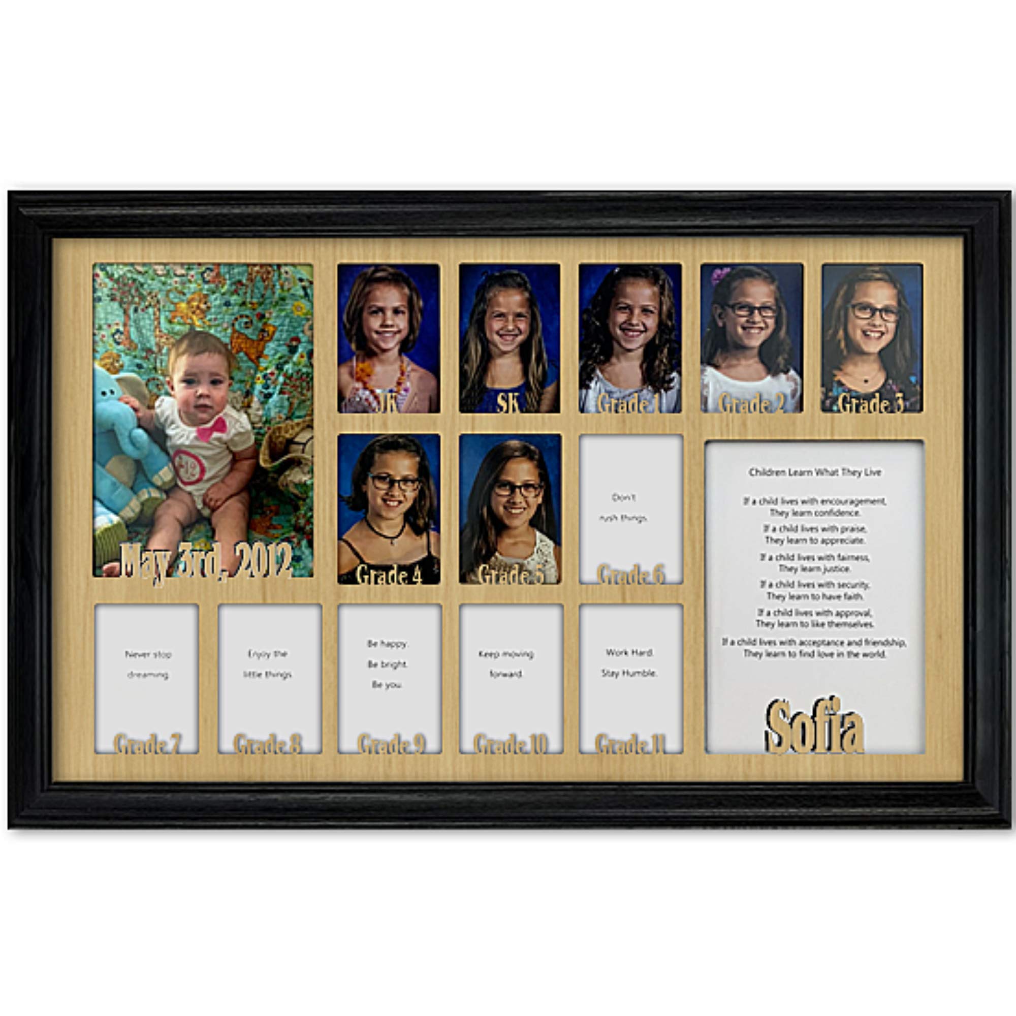 Personalized Northland School Years Photo Frame - Custom Name, Holds Twelve 2.5x3.5