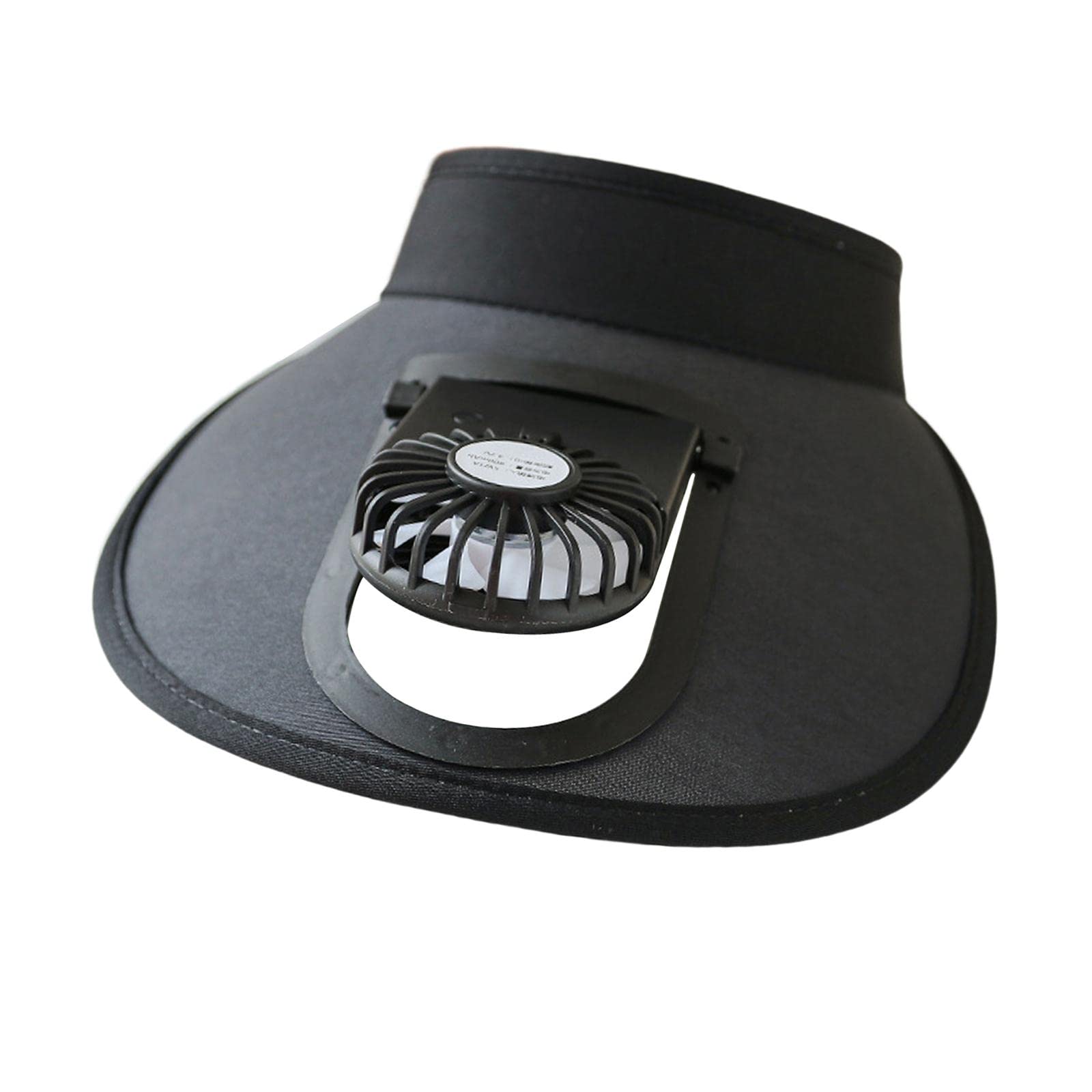 Sun Visor Hat with Cooling Fan - Summer Outdoor Sports & Camping Gear for Sun Protection - Adjustable Brim Cooling Fan Hat for Hiking, Golf, Beach (Black)