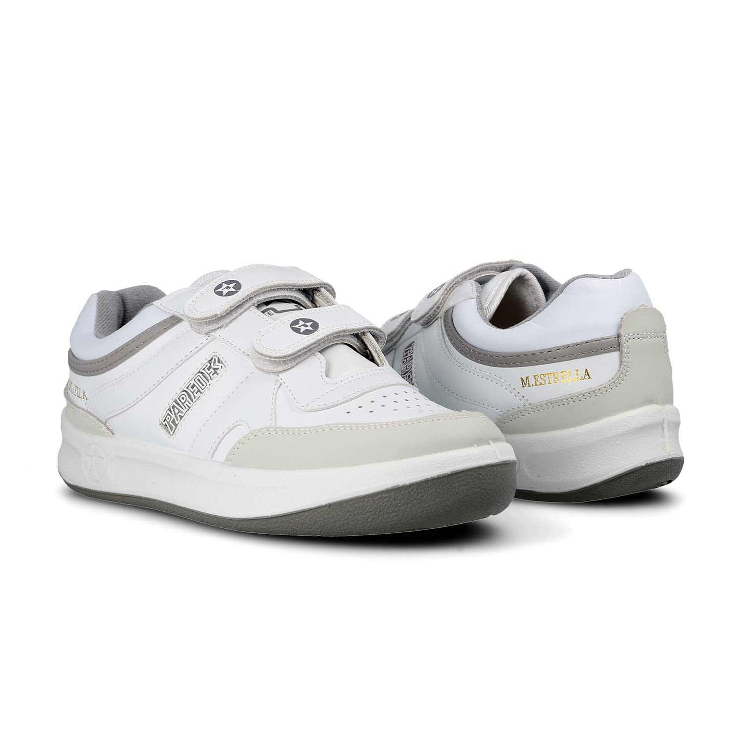 Unisex Paredes Star Velcro Sneakers in White - Size 42 | Comfortable Casual Shoes for Walking, Running & Everyday Wear