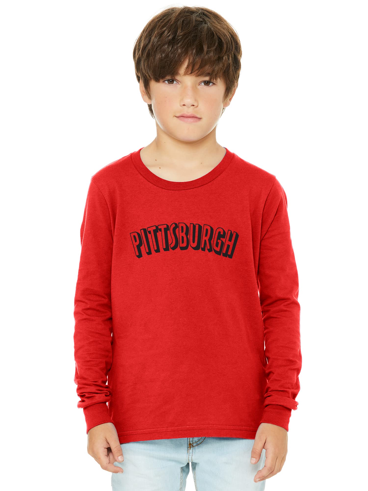 Daxton Youth Long Sleeve Pittsburgh Basic T-Shirt for Boys | Soft Cotton Casual Shirt | School, Sports & Everyday Wear