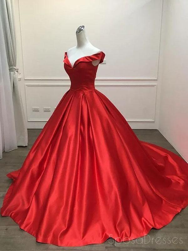Elegant Off Shoulder Bright Red Long Evening Prom Dresses for Women | Custom Sweet 16 Party Gowns | Perfect for Homecoming, Formal Events & Special Occasions | Style 18515