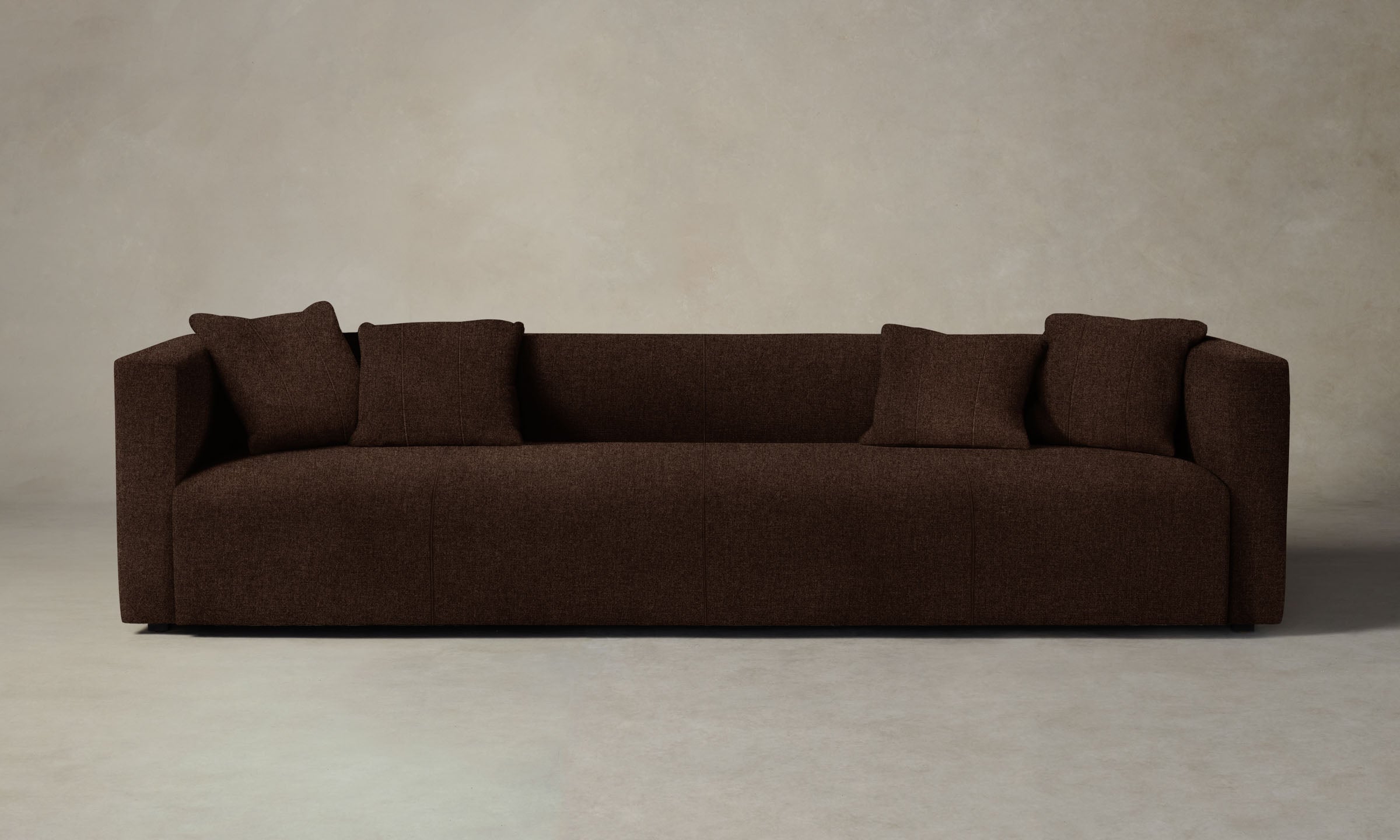 The Breuer Sofa - Italian Brushed Wool Cocoa Brown Modern Sectional Couch for Living Room, Lounge & Office - Premium Comfort & Stylish Design