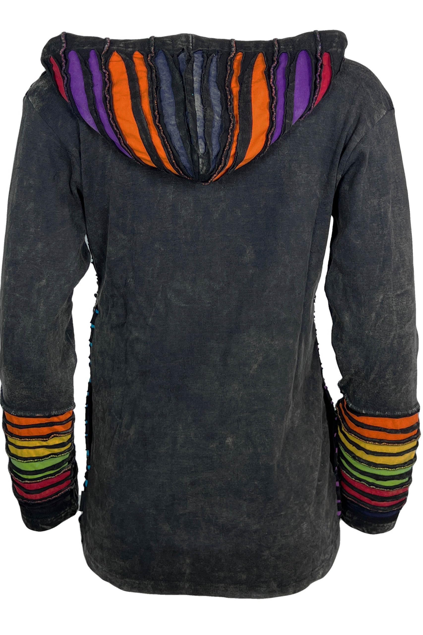 Boho Patchwork Hippie Gypsy Sweatshirt Zip Up Hoodie Jacket for Women - 2025 Spring Fashion Trend - Perfect for Music Festivals & Casual Streetwear
