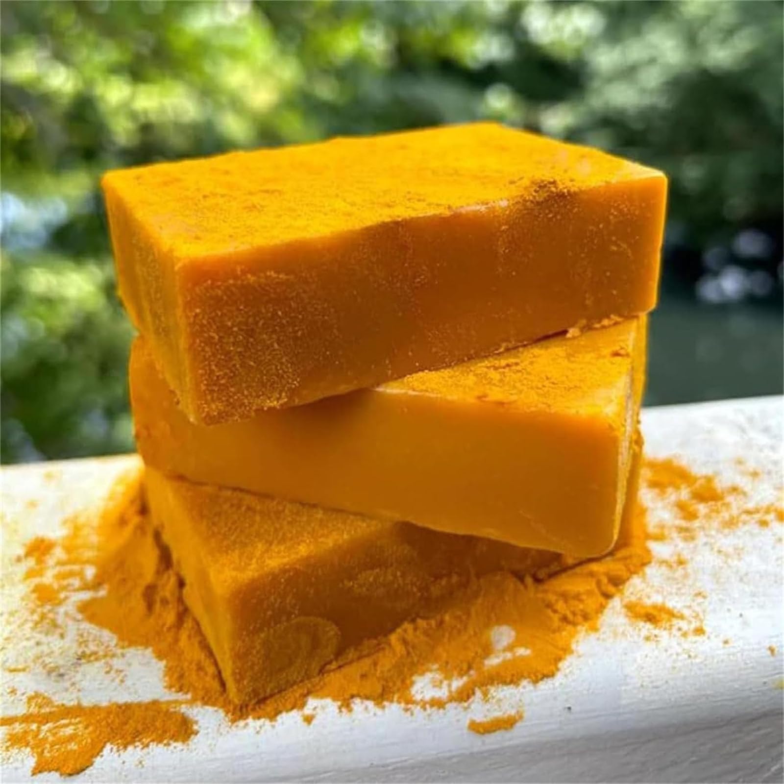 Organic Turmeric & Lemon Soap Bar for Face & Body - Natural Handmade Moisturizing Soap for Women & Men - Brightening, Acne Treatment, Skin Care - Perfect for Daily Cleansing & Spa Relaxation (1PC)