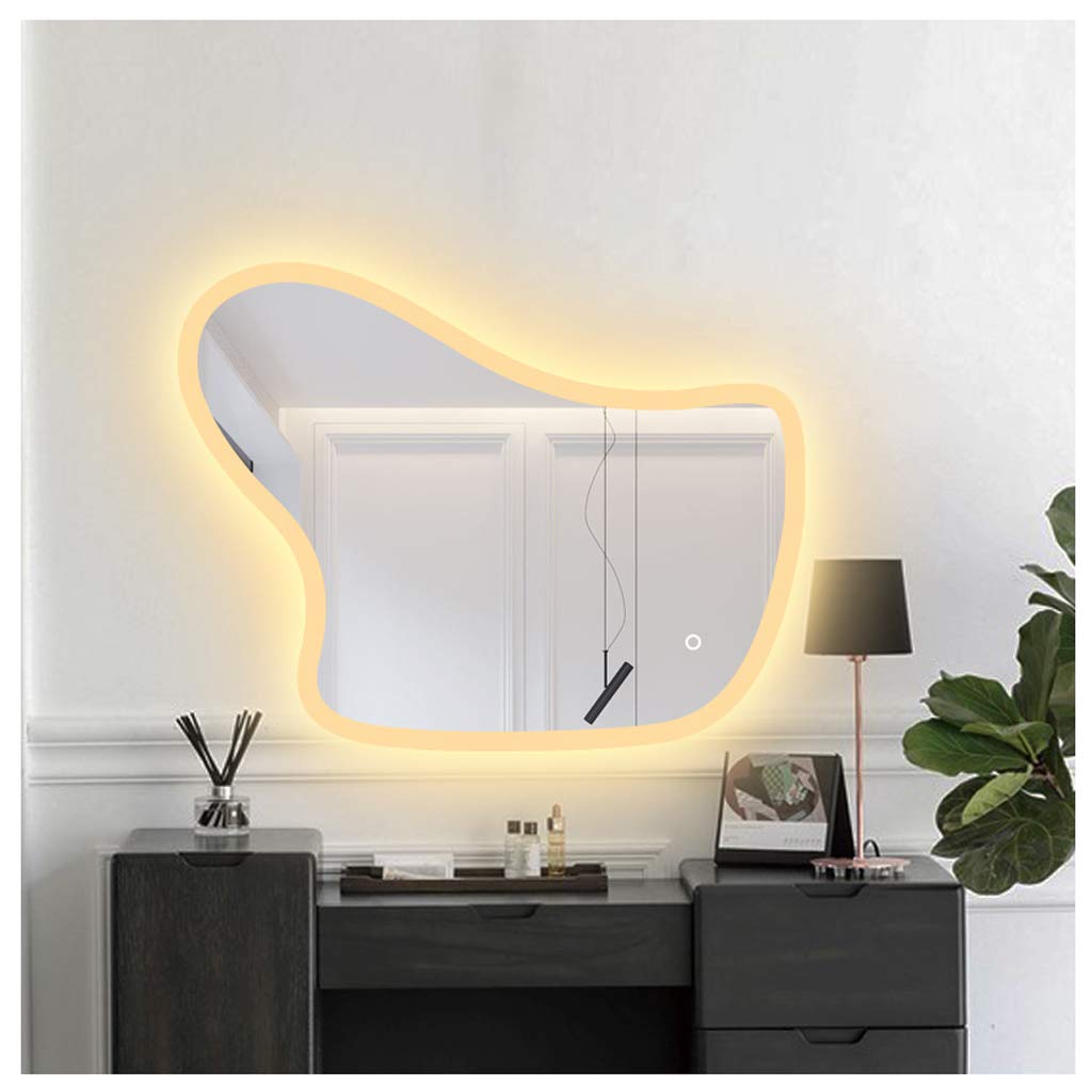 Smart LED Vanity Mirror with Anti-Fog & HD Explosion-Proof Design - White/Natural/Warm Light Options for Bathroom, Bedroom & Entryway Decor | Creative Horizontal Hanging Mirror with Adjustable Lighting