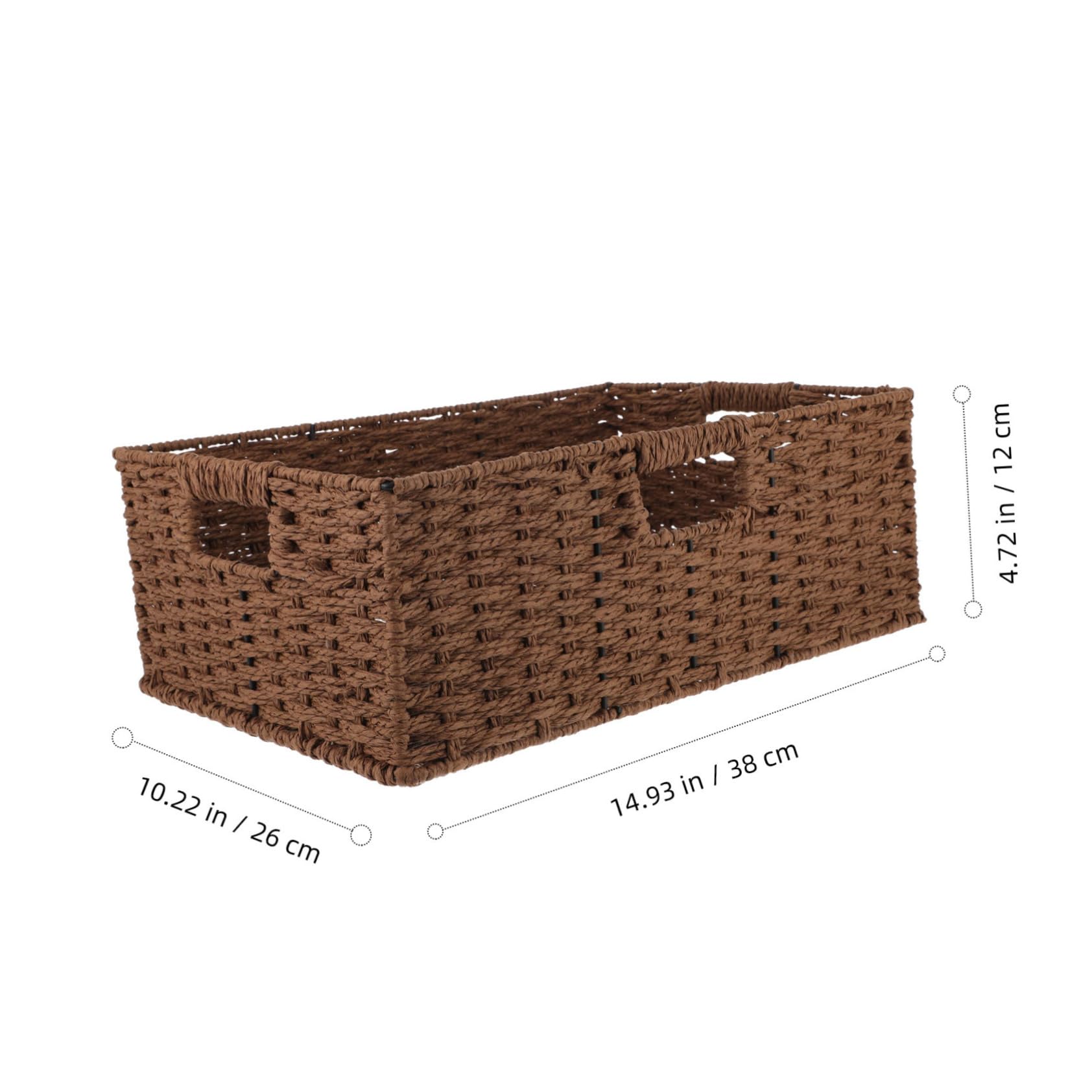 Natural Wicker Storage Baskets with Handles - Rattan Rectangular Organizer Bins for Home, Coffee Shelf & Closet Organization - Perfect for Living Room, Bedroom & Bathroom Storage