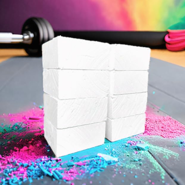 Nexo Premium Gym Chalk for Weightlifting, Rock Climbing & ASMR - 1LB (Eight 2oz Blocks) | Non-Toxic, Crushable Magnesium Carbonate | Perfect for CrossFit, Powerlifting & Home Workouts