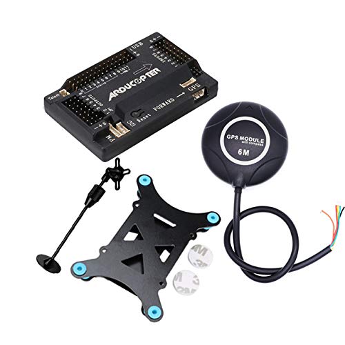 APM2.8 Flight Controller with 6M GPS & Built-in Compass for RC Quadcopter Multicopter - Includes GPS Stand & Shock Absorber (Vertical Pin) - Perfect for Aerial Photography, FPV Racing, and DIY Drone Projects