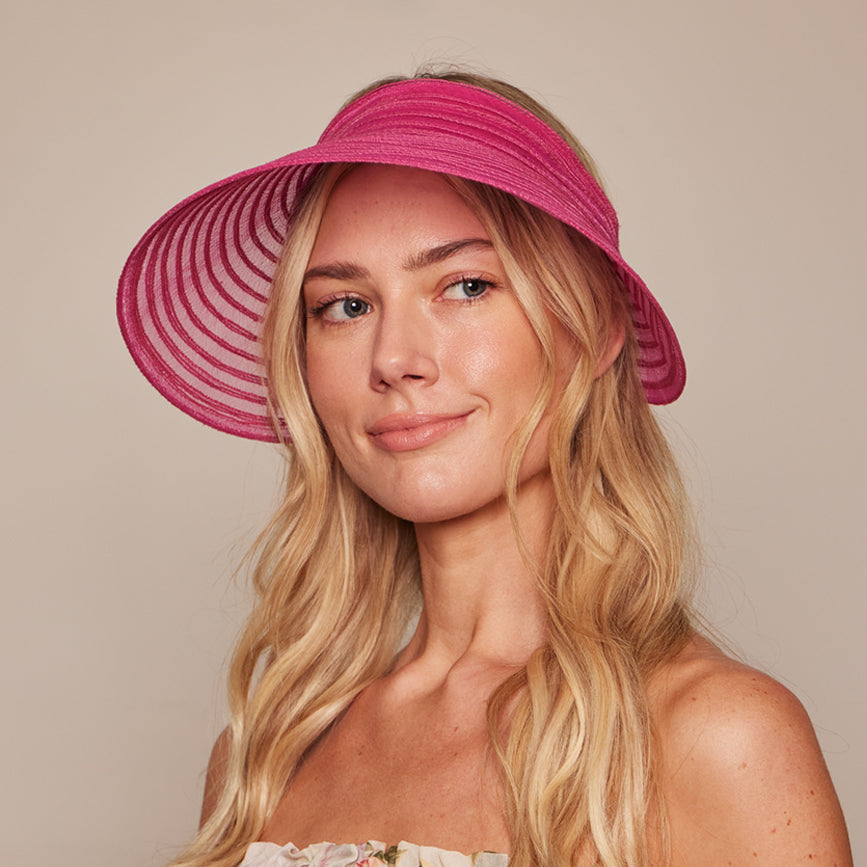 Trixie Packable Horsehair Visor for Women - Stylish Sun Hat for Outdoor Activities, Beach, Golf & Travel