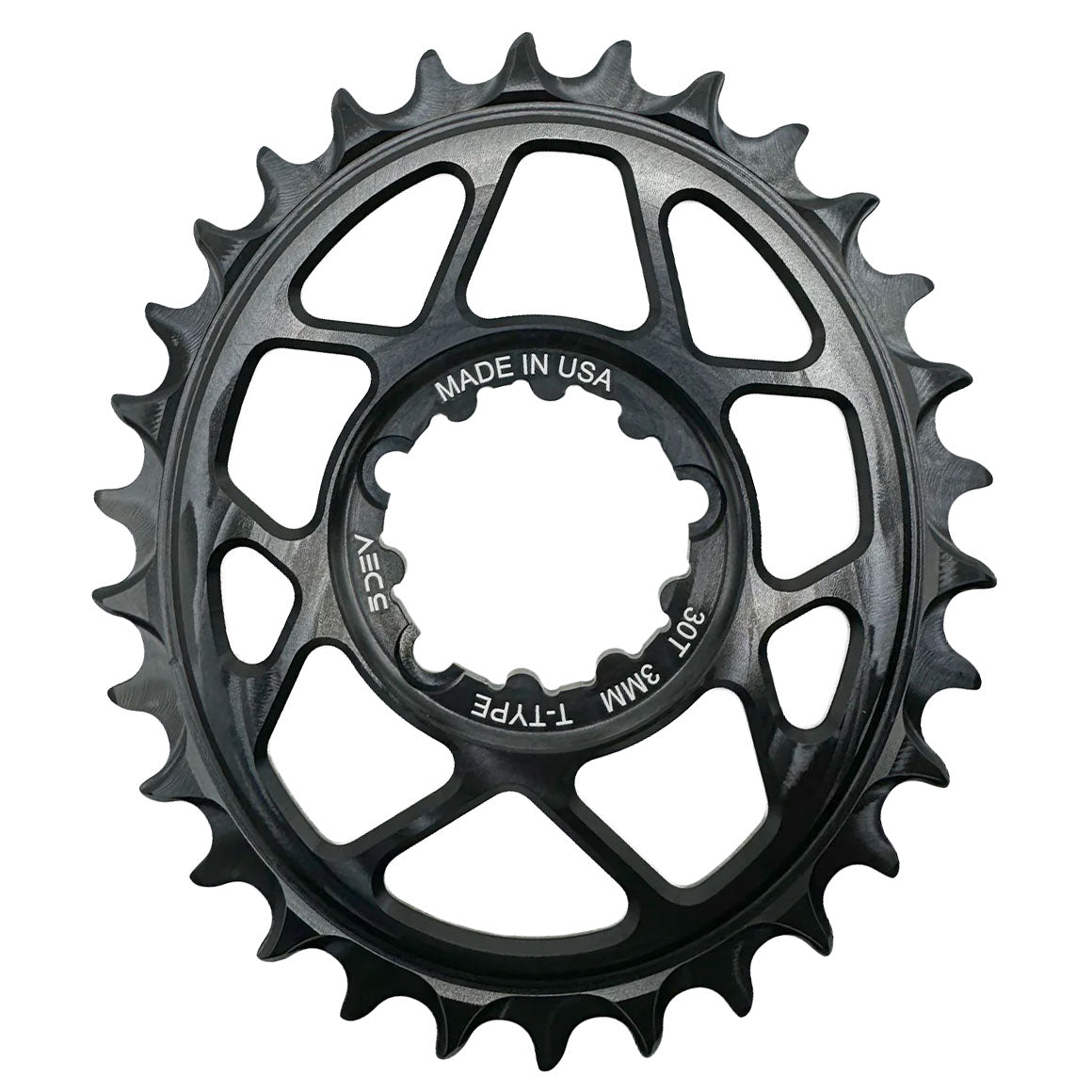 5Dev T Type Oval 3 Bolt Chainring - 3mm Offset, 32T, Black | High-Performance Bicycle Chainring for MTB, Road & Gravel Bikes | Durable & Lightweight for Smooth Riding Experience
