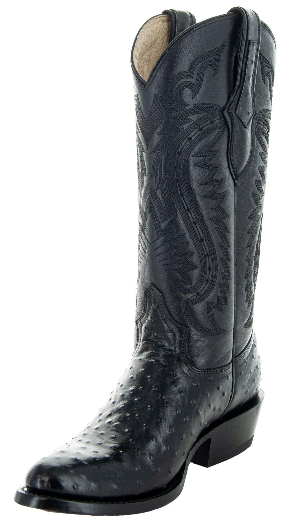 **Men's Soto Boots H7002 - Genuine Ostrich Print Cowboy Boots, Exotic Western Boots for Men - Perfect for Rodeo, Country Dancing & Casual Wear**