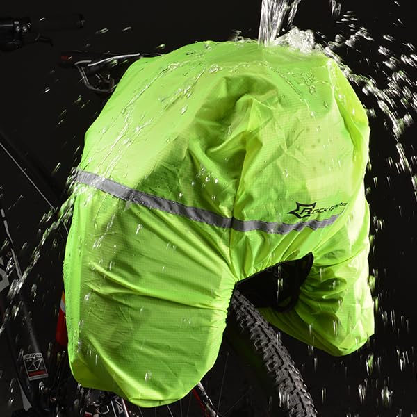 ROCKBROS Waterproof Bike Panniers - Rear Bicycle Rack Bag for Commuting, Touring & Travel - Durable Cargo Carrier with Reflective Strips (Green) - Perfect for Daily Commute, Camping Trips & Grocery Shopping