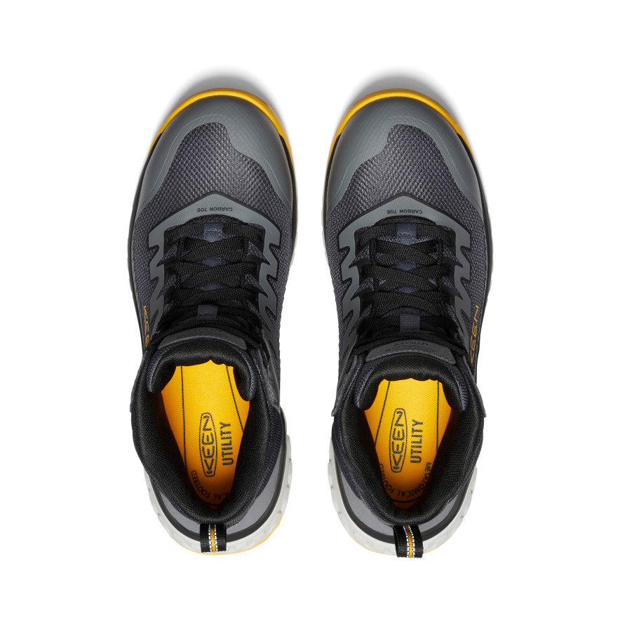 Men's Arvada Mid Work Sneaker with Carbon Toe - Black/Keen Yellow | Durable Safety Shoes for Construction & Outdoor Work