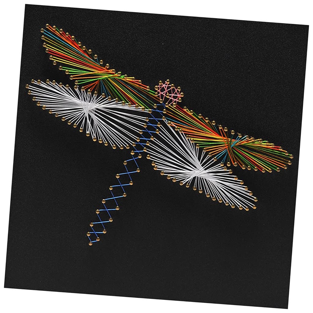 3D DIY Nail String Art Kit - Dragonfly Pattern Winding Lines Painting Craft Set for Adults & Teens (Color A) | Creative Home Decor, Wall Art, Gift Idea for Birthday & Christmas