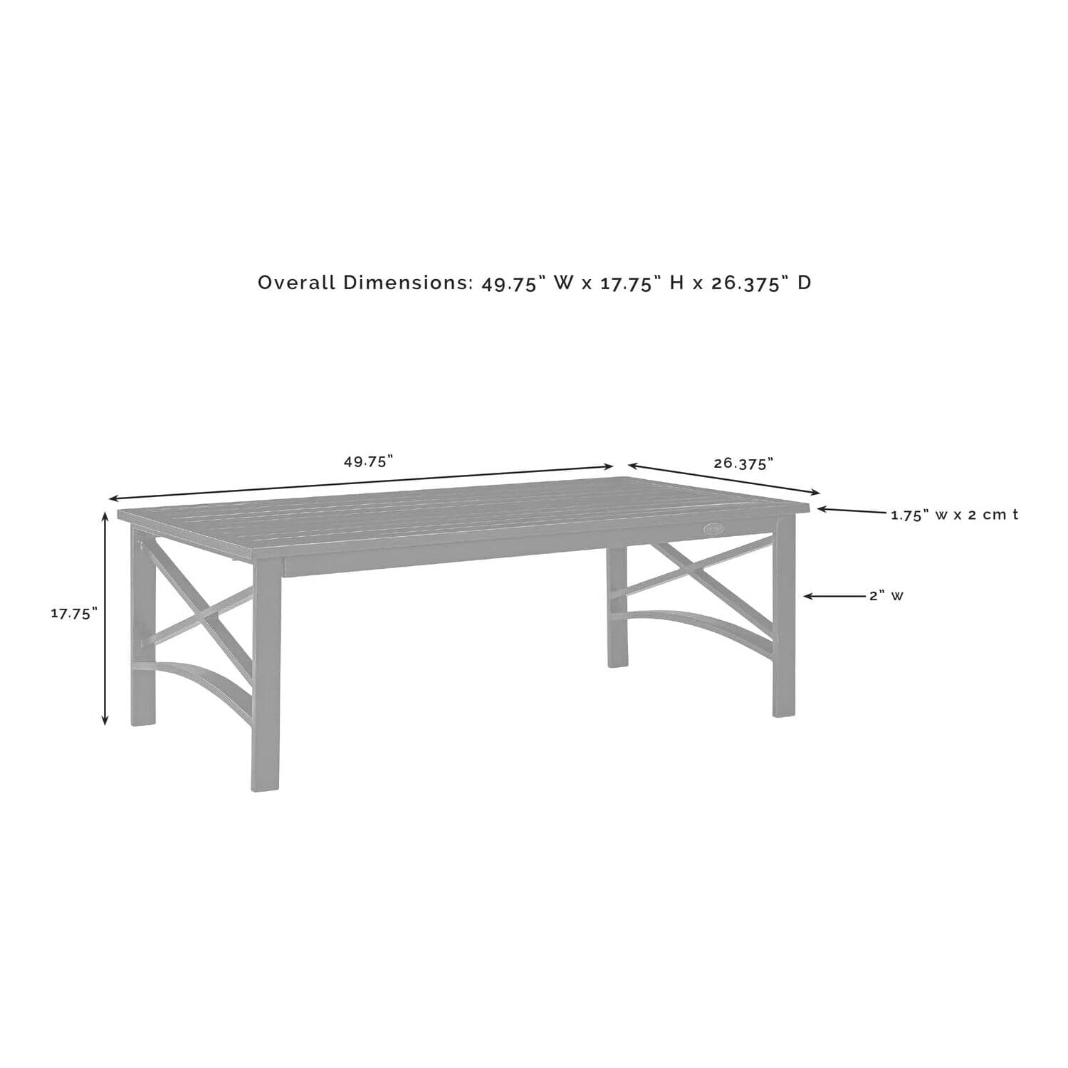 Island Oasis Outdoor Metal Coffee Table - 26.5
