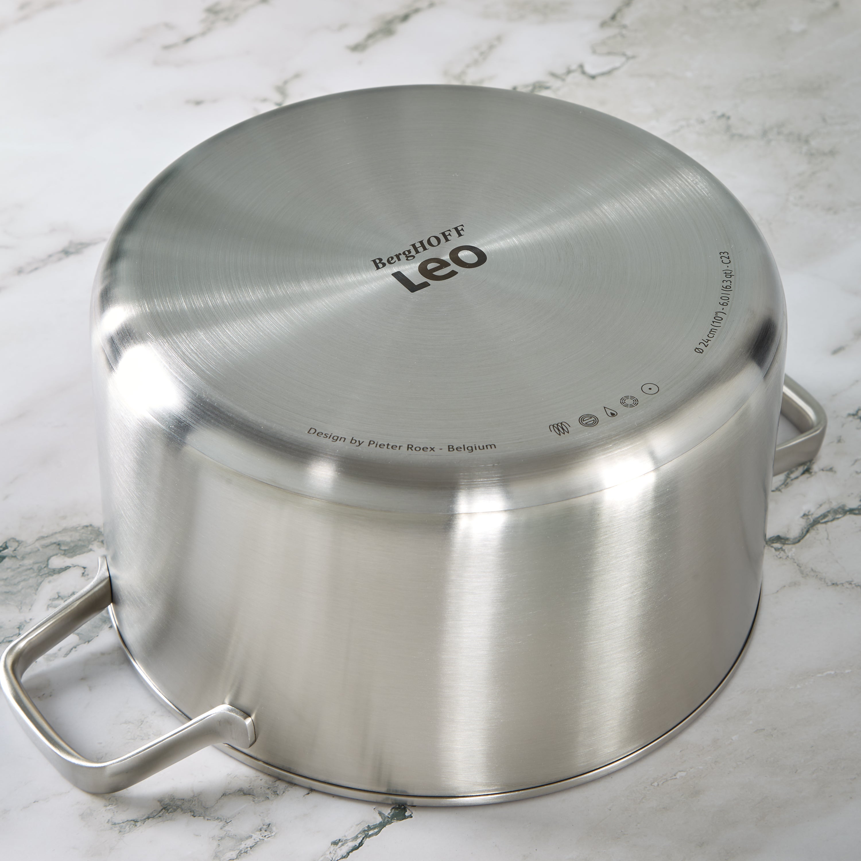 BergHOFF Leo Graphite 4-Piece Cookware Set with Glass Lids | Recycled 18/10 Stainless Steel Pots & Pans | Non-Stick Induction Compatible for Everyday Cooking & Entertaining