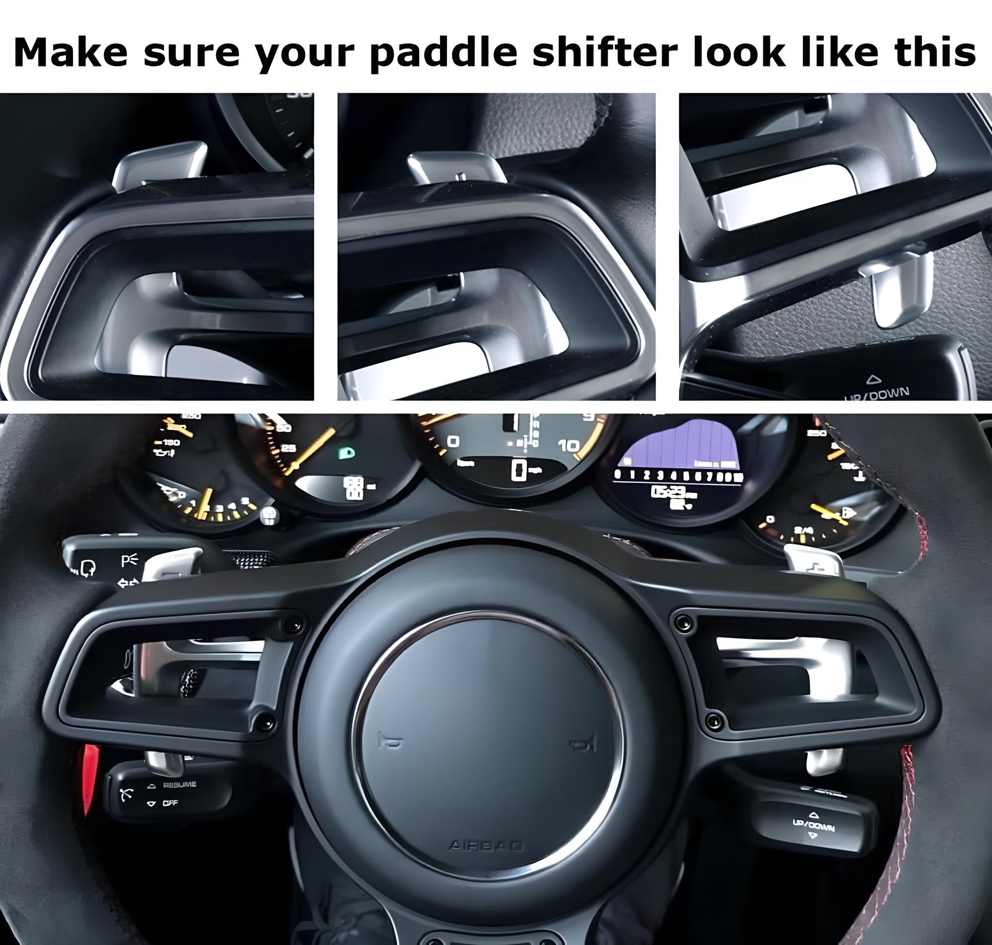 Premium Carbon Fiber Steering Wheel Paddle Shifters for Porsche Cayenne, Macan, 718 & 911 - High-Performance Racing Upgrade for Track & Street Driving