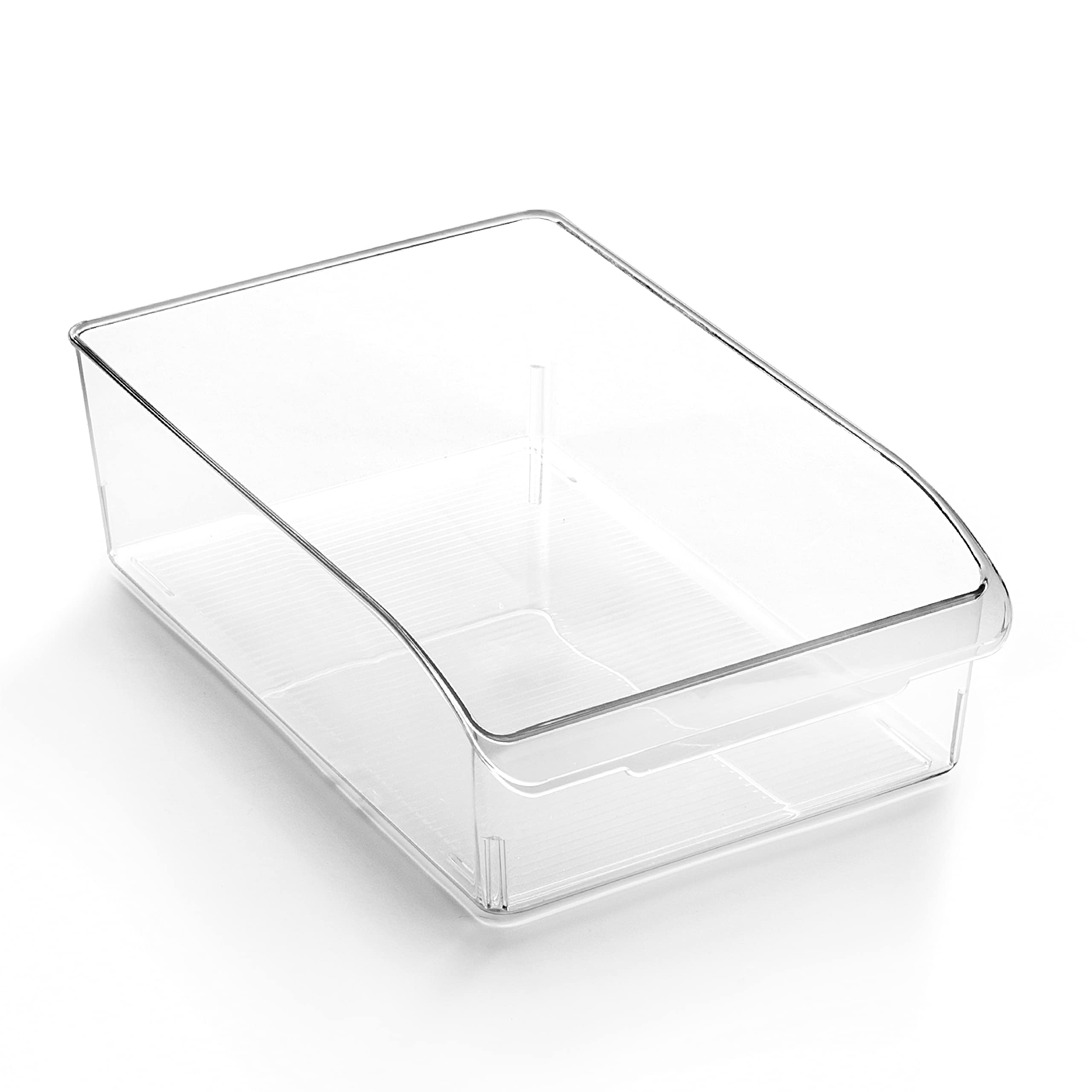 BINO Plastic Storage Bins Medium - The Curve Collection | Multi-Purpose Organizer Bins for Kitchen, Pantry & Home | Durable Fridge & Pantry Organization Containers | Perfect for Food Storage, Closet Organization & Household Items