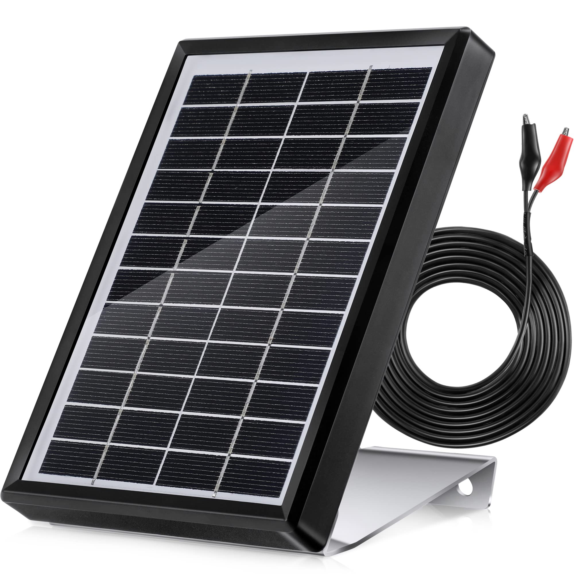 6V 3.5W Waterproof Solar Panel Charger with Aluminum Bracket - Solar Power Trickle Charger for Deer Feeders & Outdoor Hunting Gear - Perfect for Wildlife Observation & Remote Hunting Camps