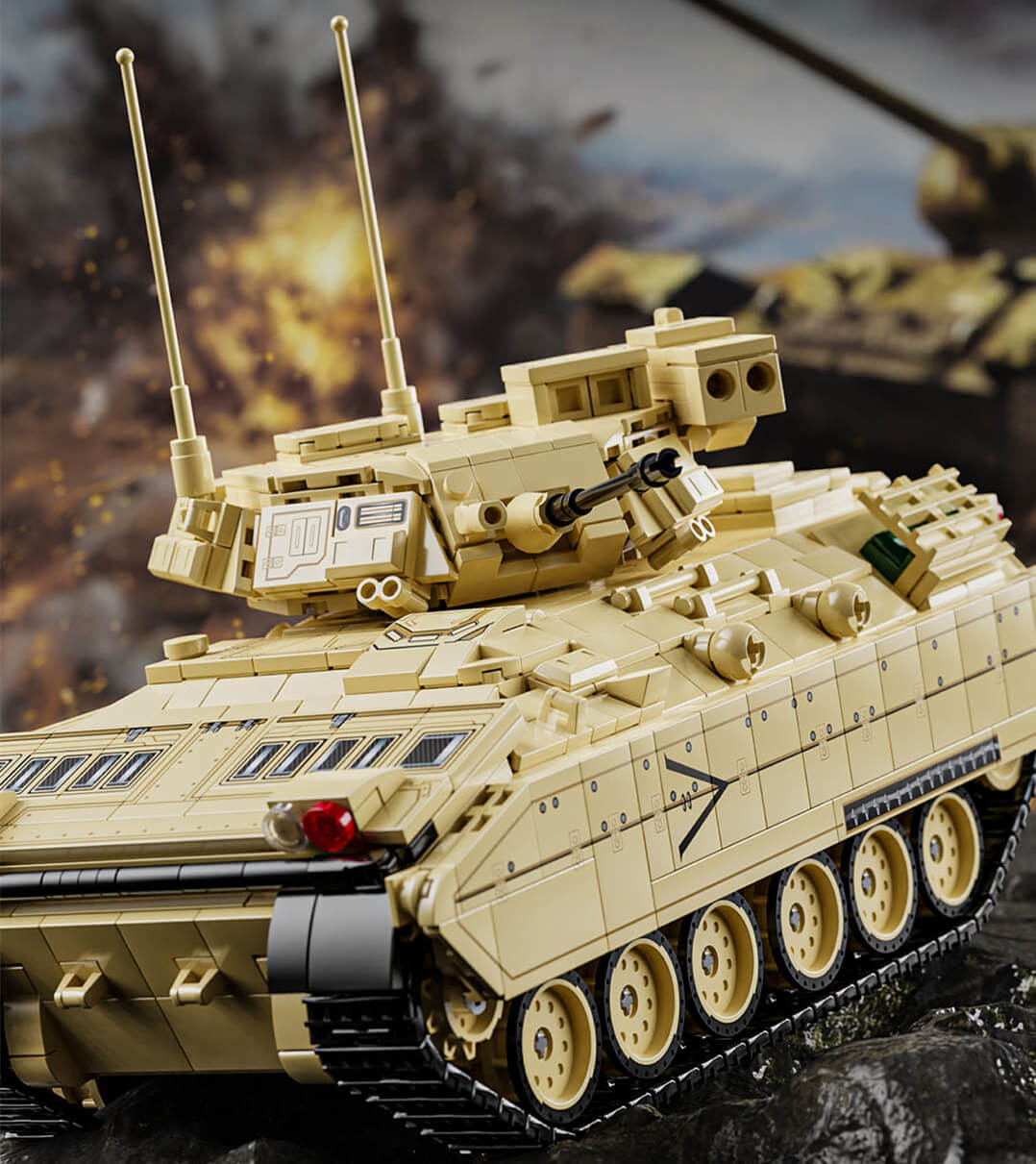 1/35 Scale 12GO 96007 M24 Bradley Infantry Fighting Vehicle Model Kit - Perfect for Military Enthusiasts, Collectors & Diorama Builders
