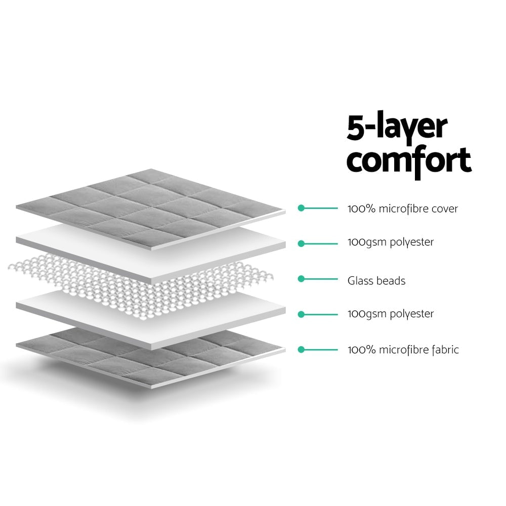 7KG Weighted Gravity Blanket for Adults - Soft Microfiber, Light Grey - Promotes Relaxation & Calm for Stress Relief, Anxiety, and Better Sleep - Perfect for Bedroom, Meditation, and Therapy Use
