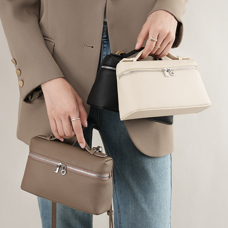 Genuine Leather Messenger Bag - Crossbody Shoulder Bag for Men & Women, Portable Underarm Purse for Work, Travel & Daily Use