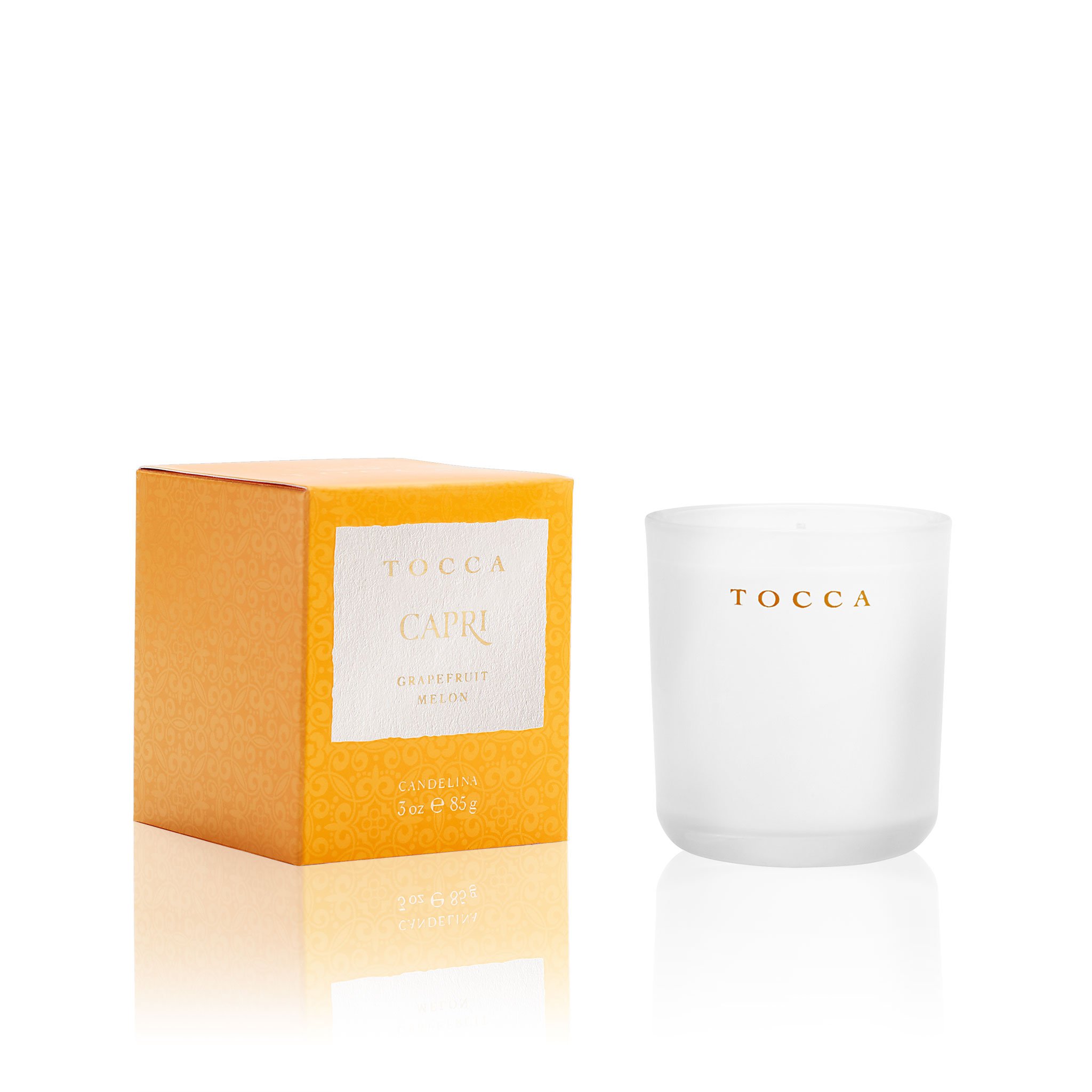 Tocca Capri Grapefruit & Melon Scented Candle | 3 oz Glass Jar | Long-Lasting Fragrance for Home, Spa & Romantic Ambiance