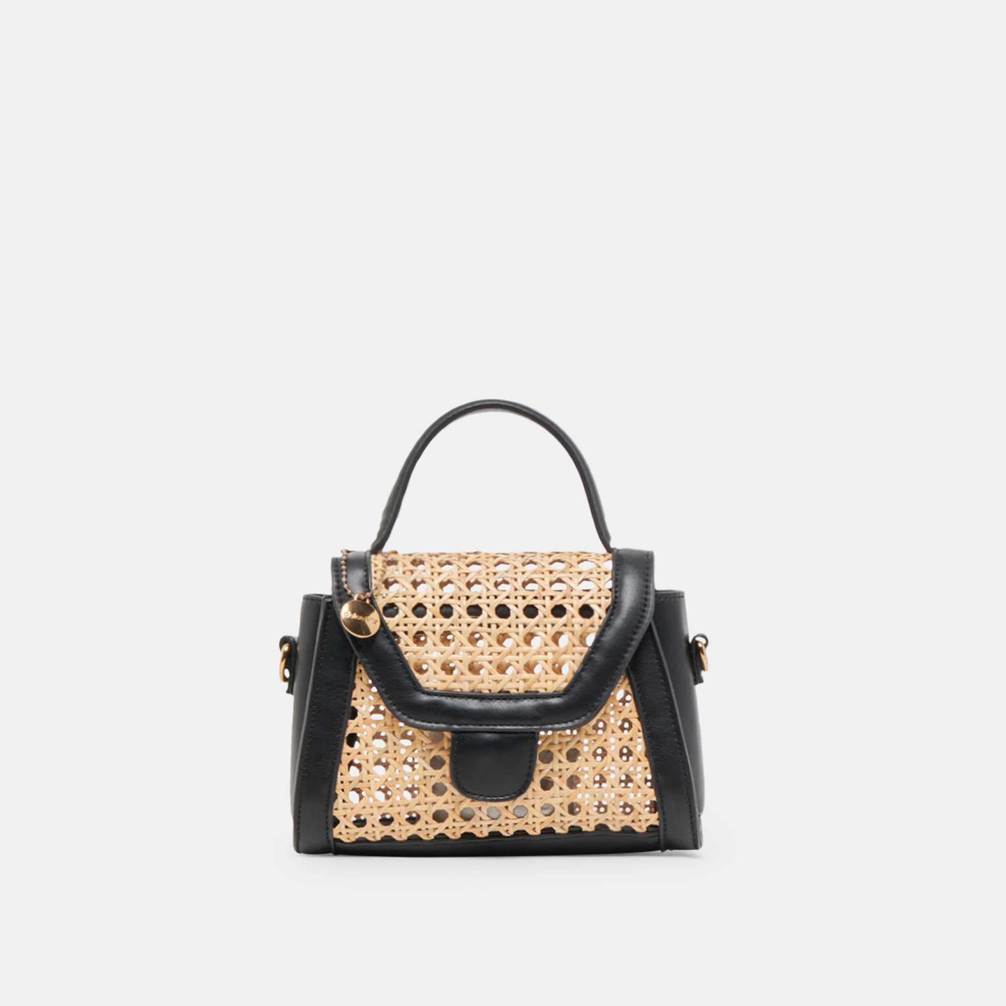 TROPEZ Crossbody Bag in Black & Natural Cane - Stylish and Durable Handbag for Women, Perfect for Everyday Use, Travel, and Casual Outings