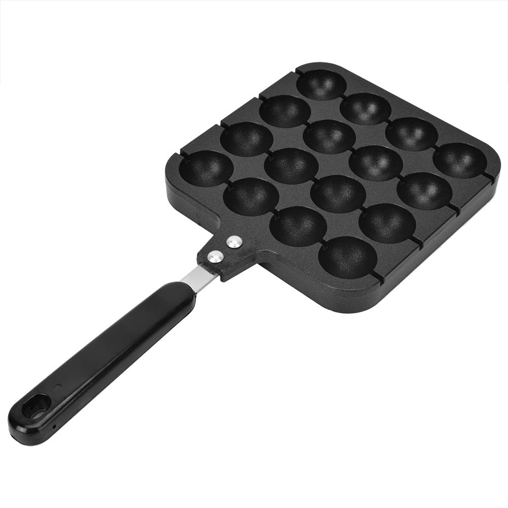 Premium 16-Hole Takoyaki Grill Pan - Non-Stick Cast Aluminum with Comfortable Handle - Easy to Clean Japanese Octopus Ball Maker - Perfect for Home Cooking, Party Snacks & Asian Cuisine