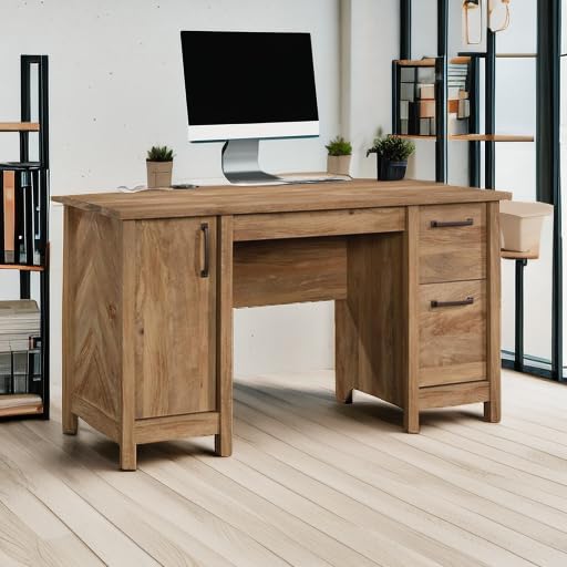 Sauder Cannery Bridge Computer Desk with Storage Drawers - Home Office Desk with File Cabinet, Sindoori Mango Finish - Perfect for Small Spaces, Remote Work & Study Rooms