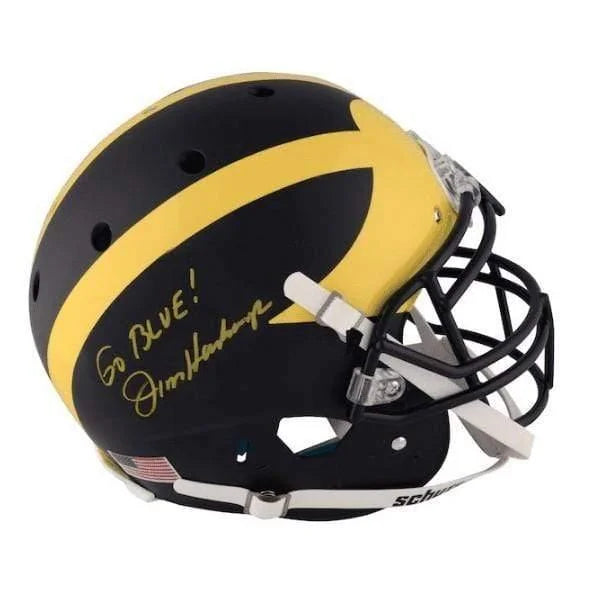 Jim Harbaugh Autographed Michigan Wolverines Football Helmet - Signed Authentic Matte Finish with 