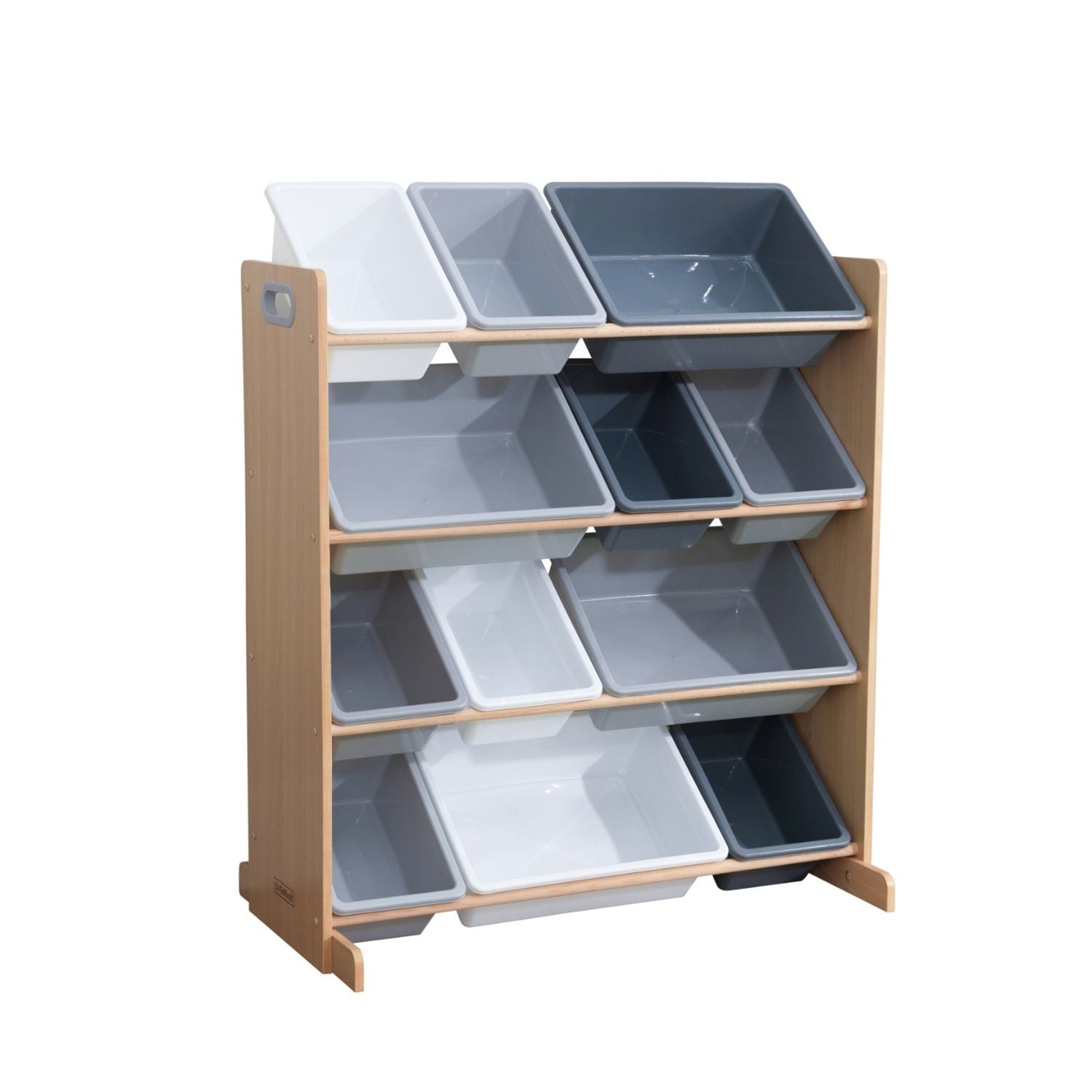 KidKraft Sort It & Store It Bin Unit - Gray & Natural Wood Toy Storage Organizer for Kids' Playroom, Bedroom & Classroom Organization