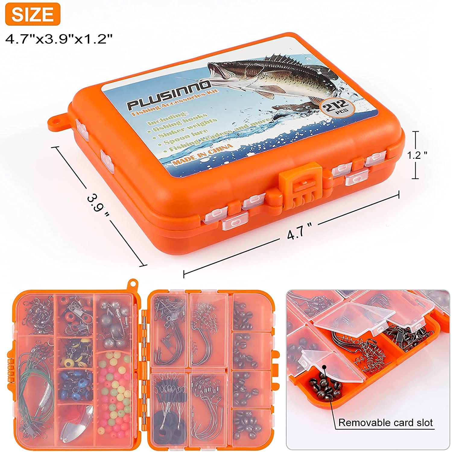 PLUSINNO Fishing Rod and Reel Combos Kit - 212Pcs Saltwater & Freshwater Fishing Tackle Set - Durable Fishing Gear for Bass, Trout, Salmon - Perfect for Shore, Boat, and Kayak Fishing Adventures