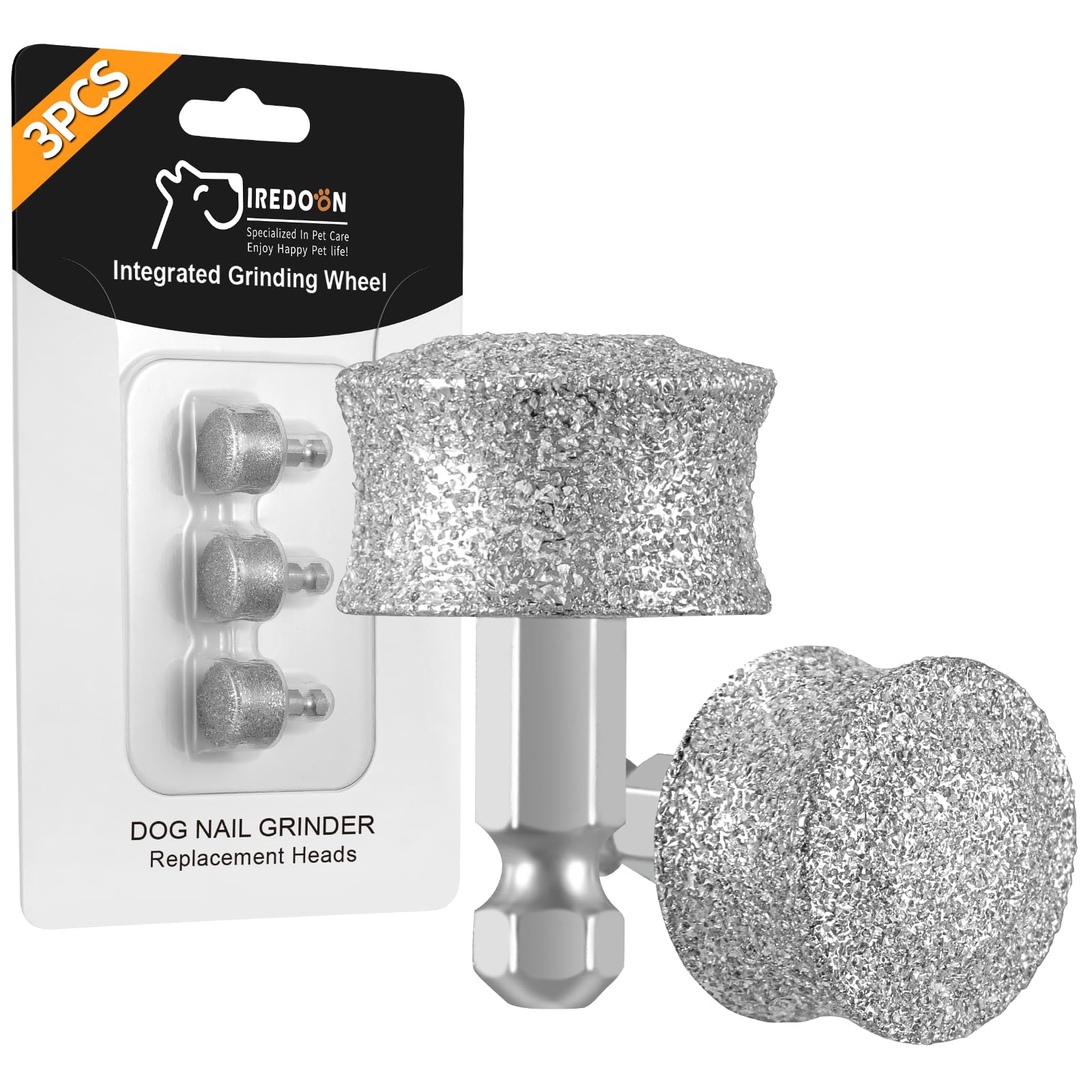 Casfuy Dog Nail Grinder Replacement Heads - 3 Pack Compatible with Most Pet Nail Trimmers | High Efficiency, Safe & Durable Grinding Heads for Gentle Pet Grooming at Home