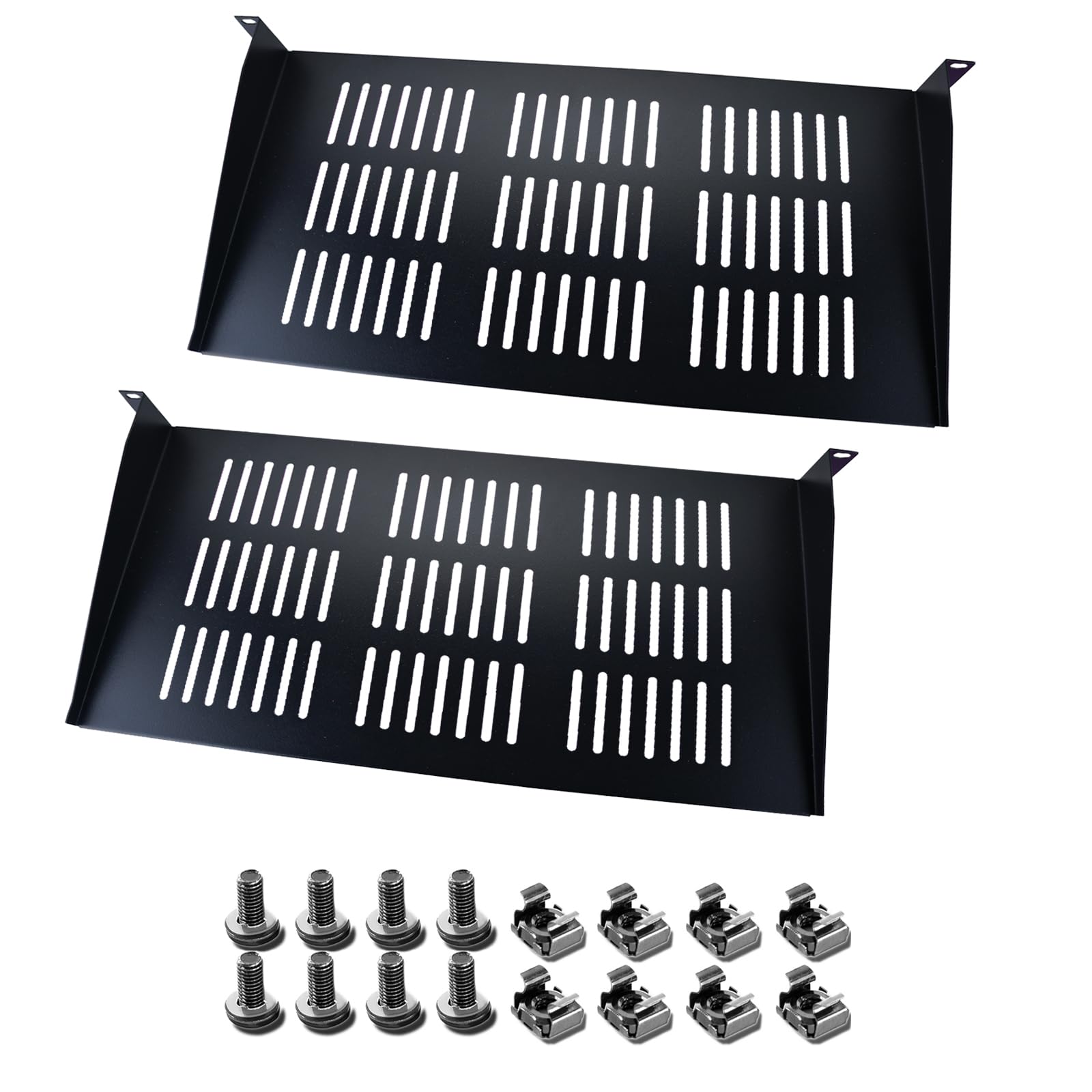 1U Server Rack Shelf - 2 Pack for 19