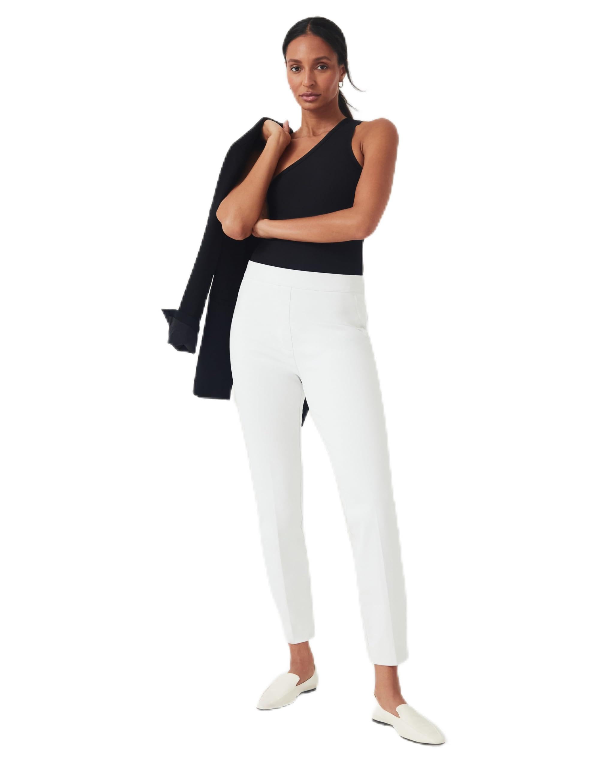 SPANX Women's On-The-Go Ankle Slim Straight Pants - Comfortable Stretch Work Pants for Office, Travel & Everyday Wear