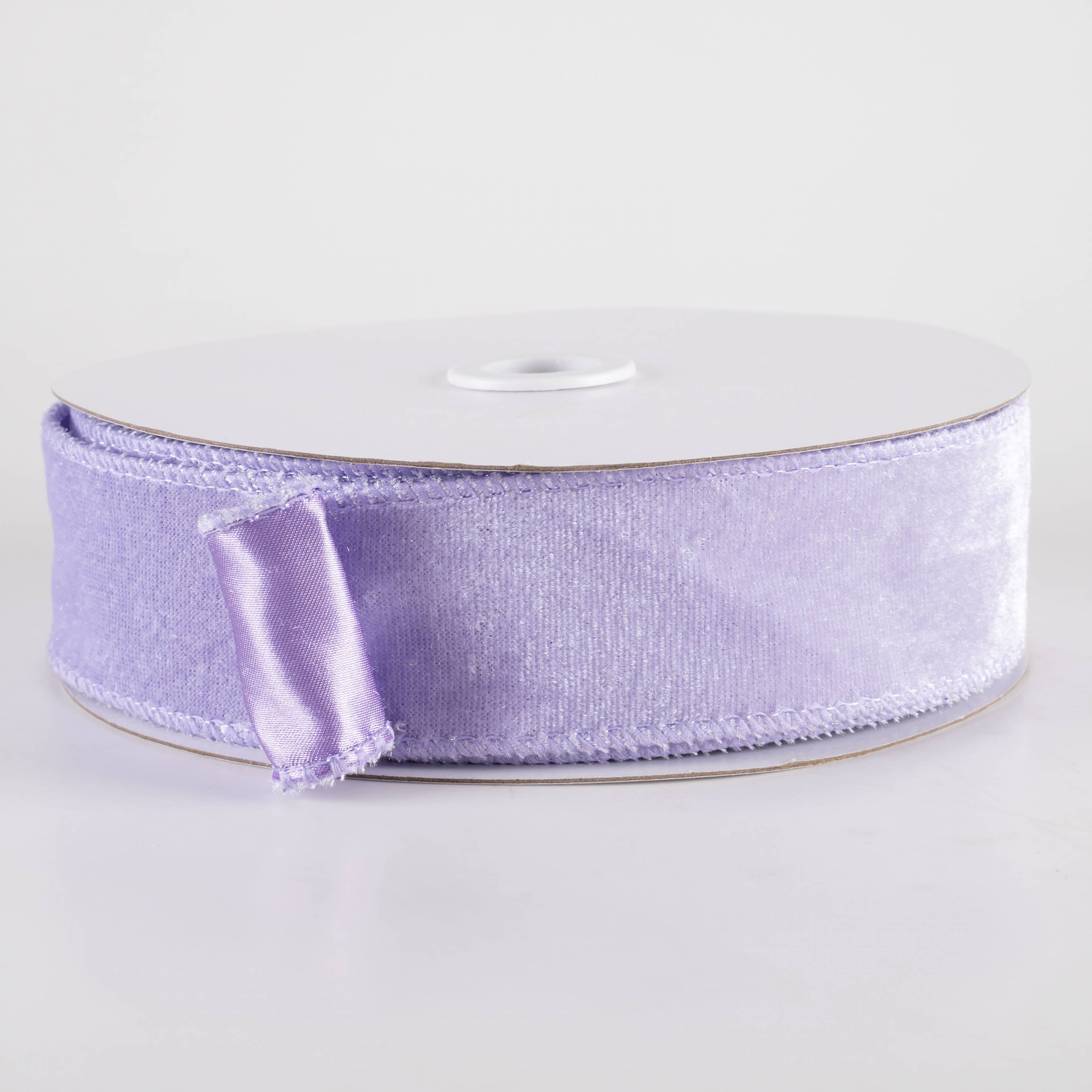 1.5 Inch Deluxe Velvet Satin Backing Ribbon - Lavender Purple (10 Yards) for Gift Wrapping, DIY Crafts, Wedding Decorations & Hair Bows