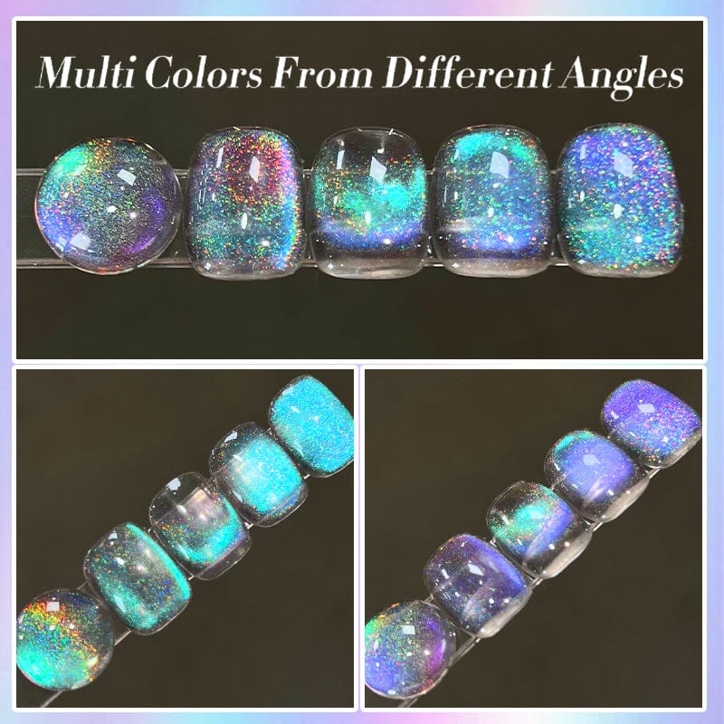 Blue Purple Holo Cat Magnetic Gel Polish - MY122 Midnight 10ml - Long Lasting UV LED Nail Polish for Salon & Home Manicure, Perfect for Parties, Weddings & Special Occasions