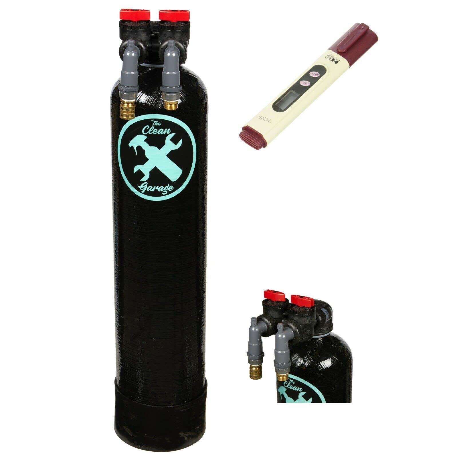 Clean Garage The Spot Free Car Wash System 100 | Deionized Water DI Rinse Kit | Includes Bypass Head & TDS Meter | Perfect for Home Car Washing & Detailing