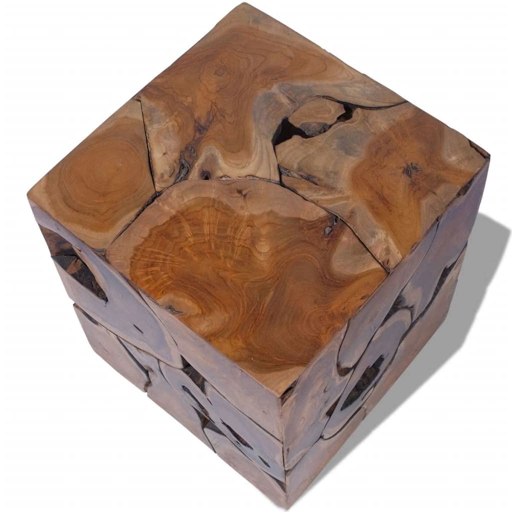 CHARMMA Solid Teak Stool and Coffee Table - 52KG Heavy Duty - Perfect for Living Room, Patio, and Outdoor Decor
