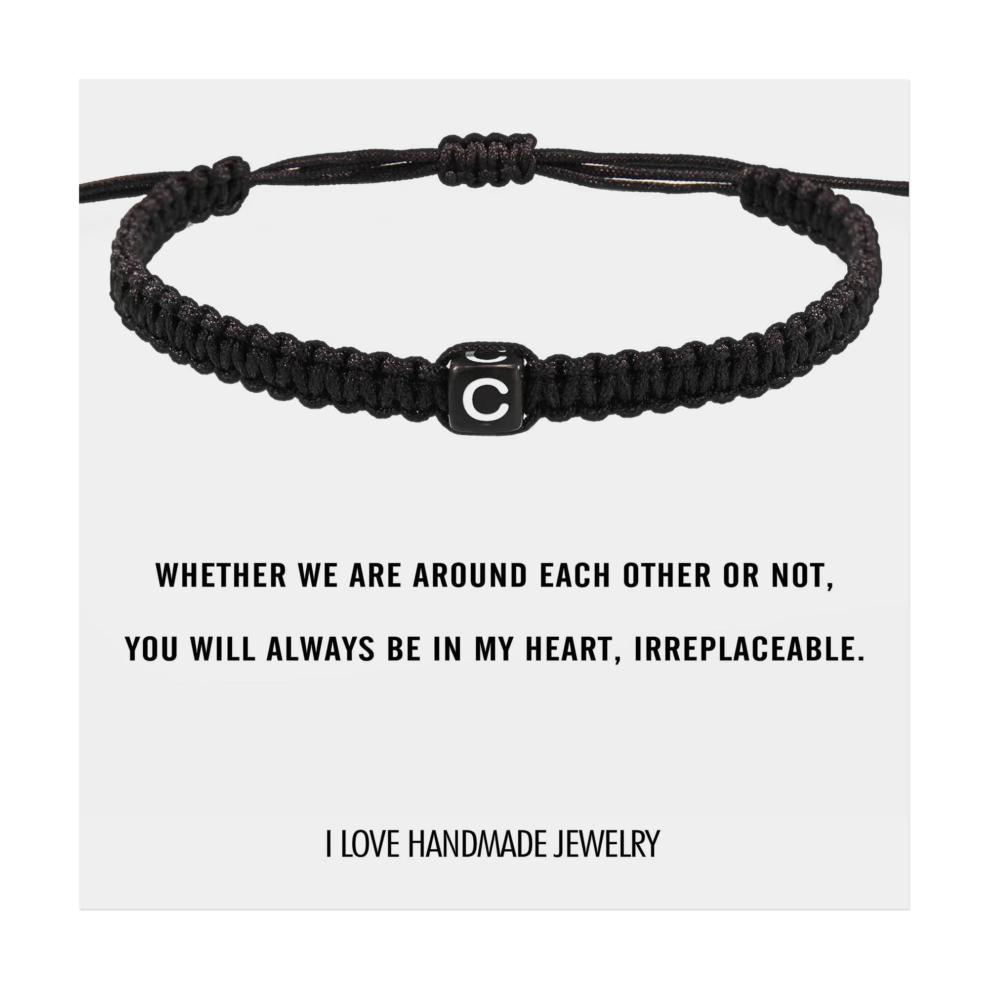 Personalized Initial C Bracelet for Women & Men - Handmade Rope Braided Letter Bracelet - Unique Birthday Gift for Mom, Teen Girls, Boys from Son - Perfect for Everyday Wear, Special Occasions & Family Keepsakes
